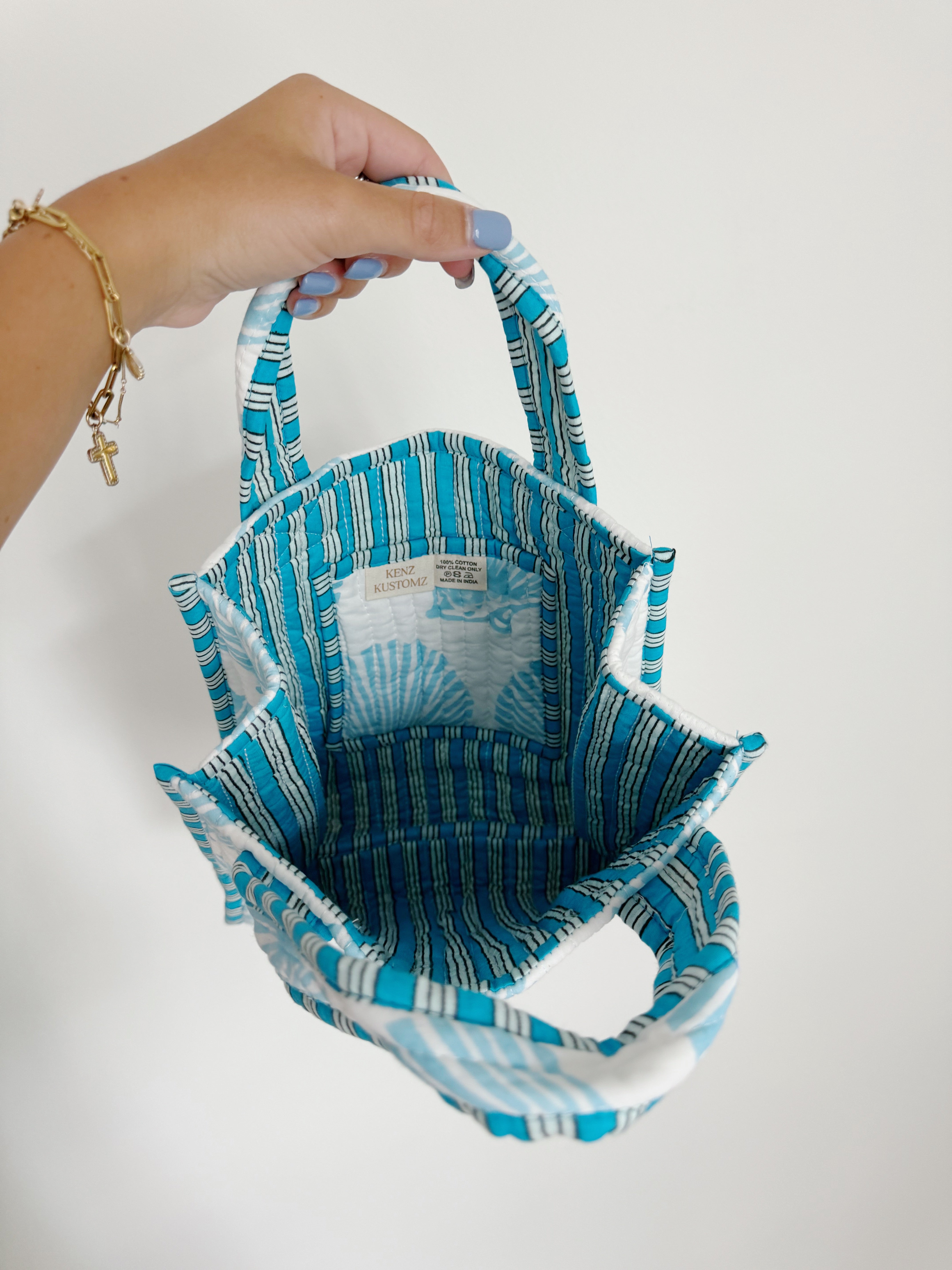 Blair Quilted Mini Tote Bag - Seaside Shells