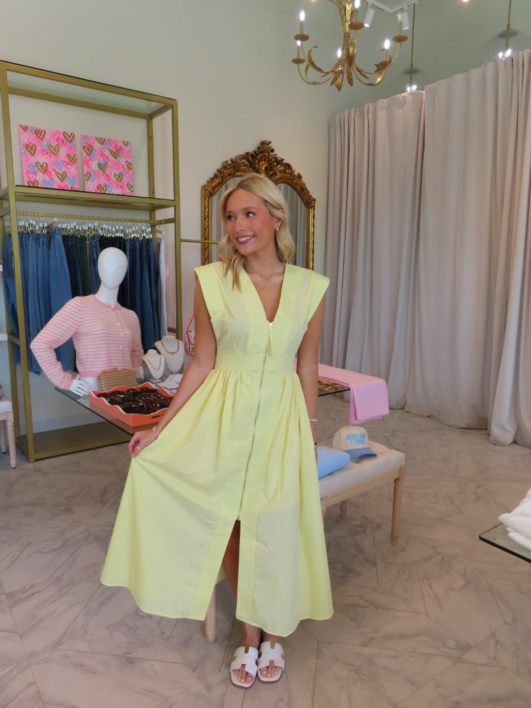 A Perfect Day Midi Dress - Yellow