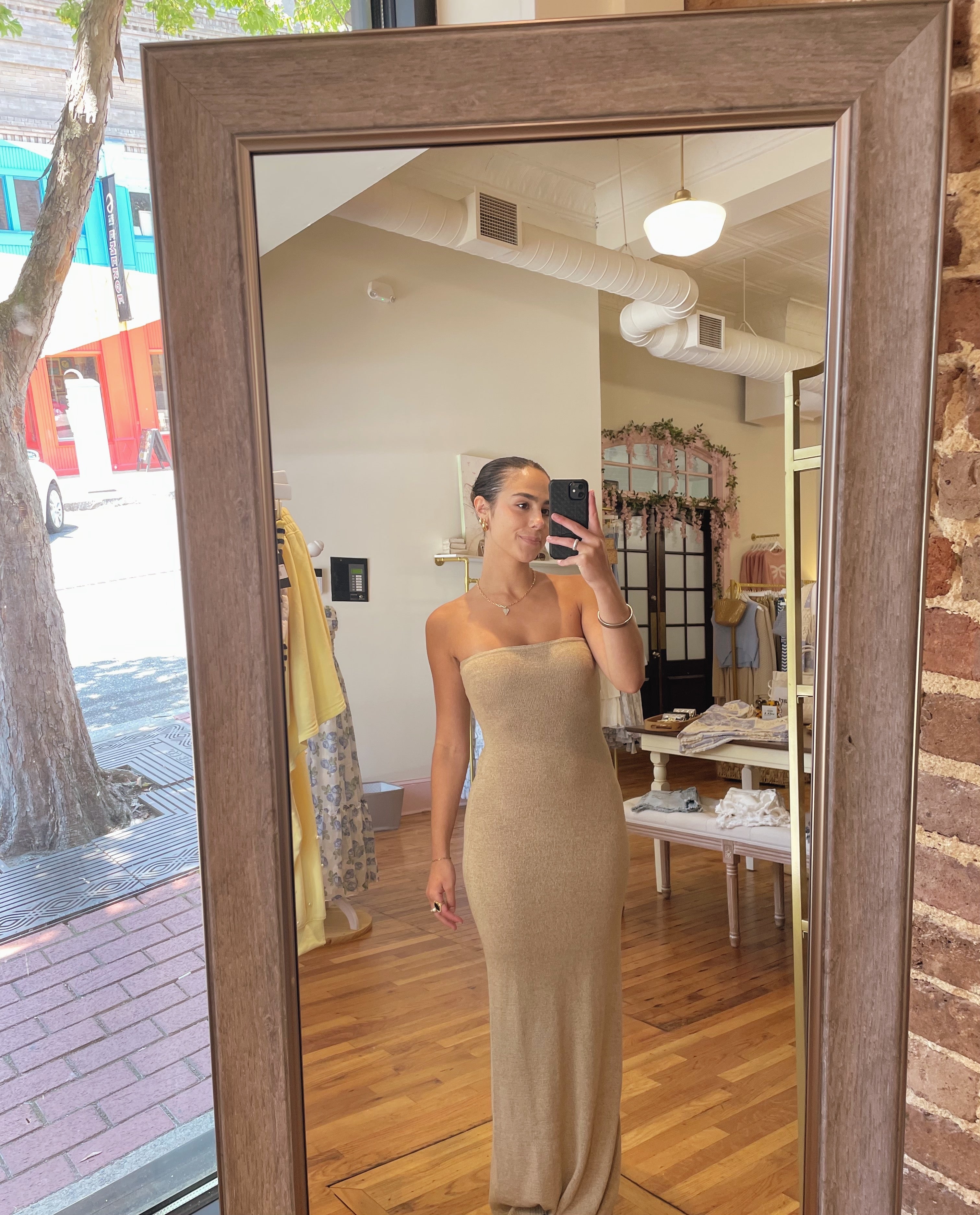 Sweet As Honey Midi Dress - Taupe