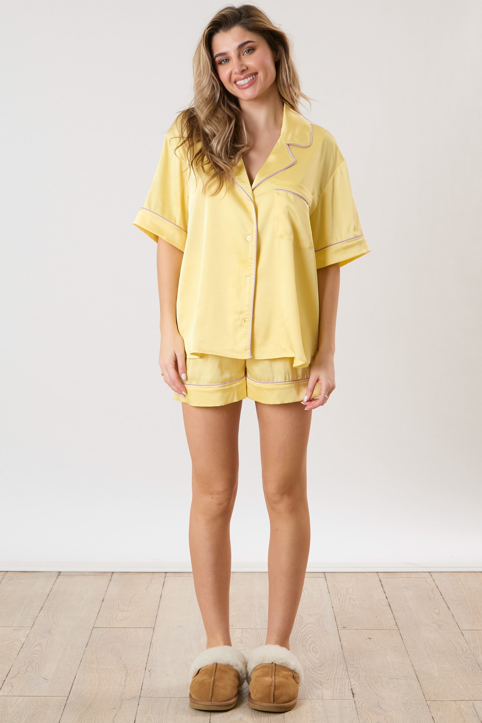 On Cloud Nine Pajama Shorts - Yellow