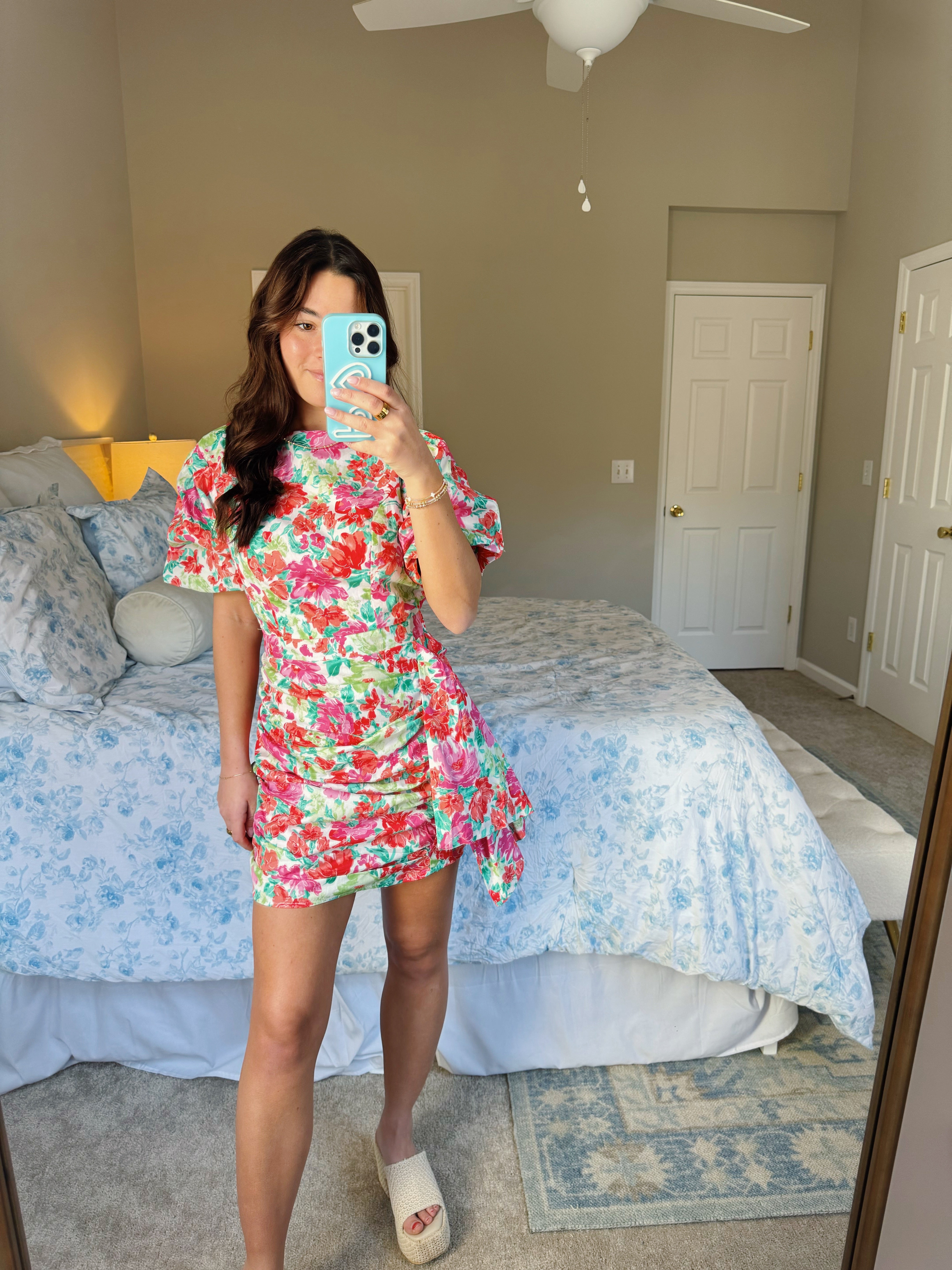 Olivia Mini Dress - Pink Floral