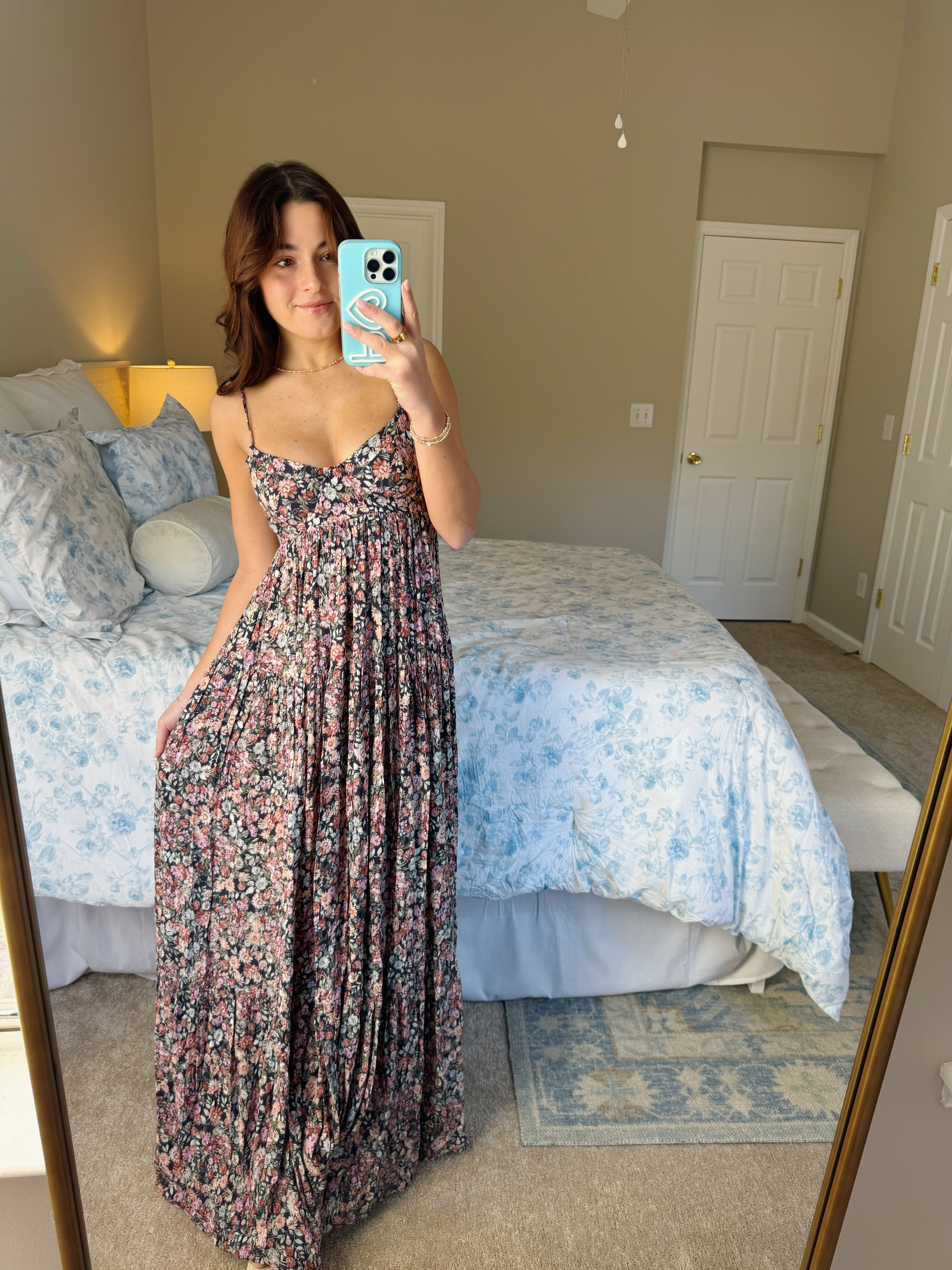 Love You Better Maxi Dress - Black Floral