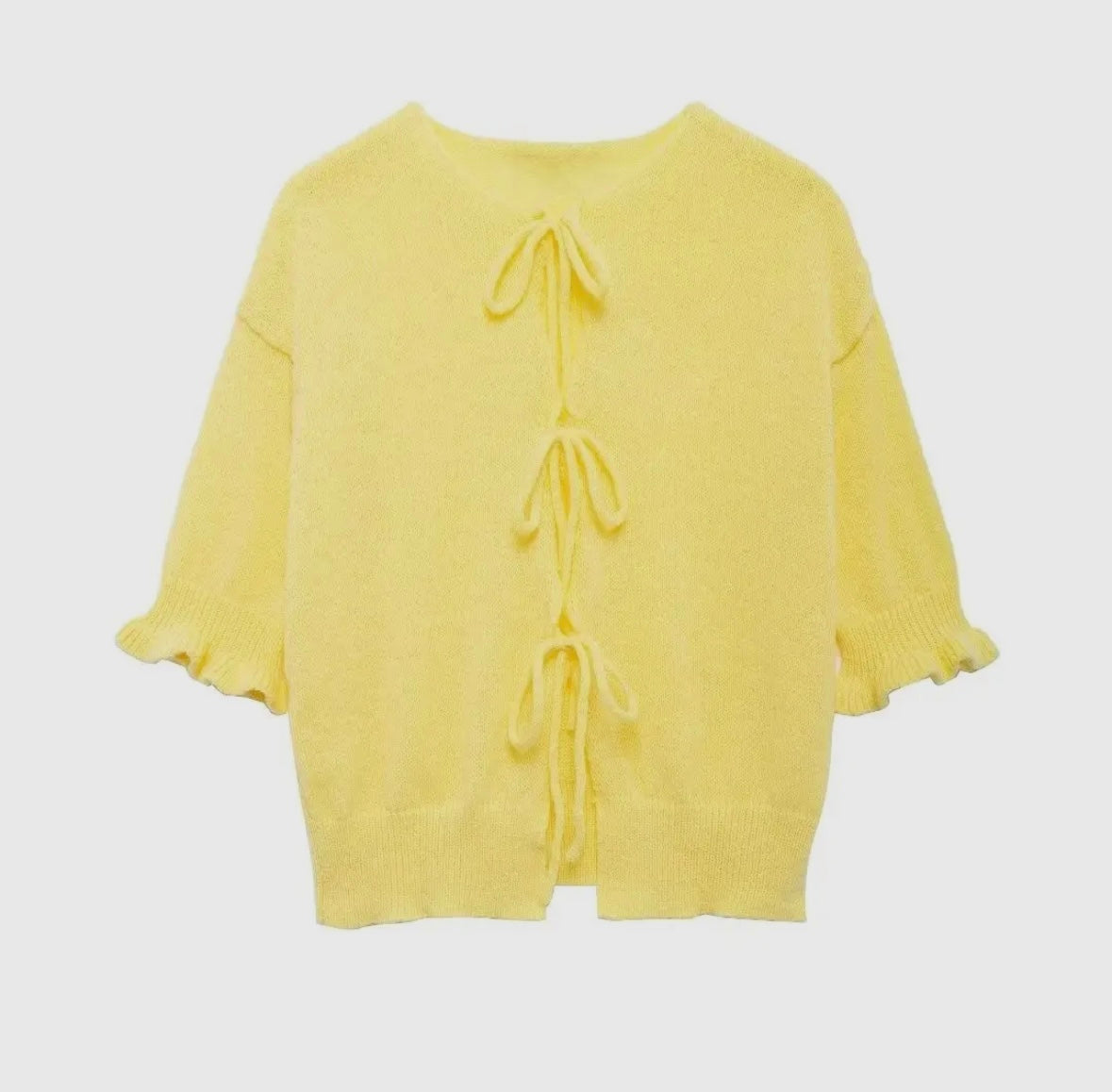 Old School Love Knit Cardigan - Yellow
