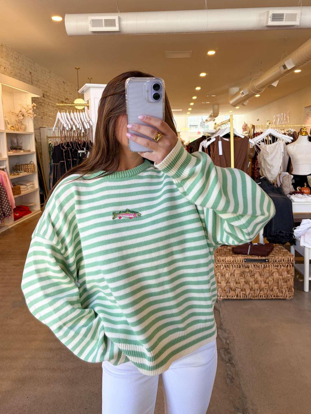 Fresh Catch Sweater - Pistachio/Cream