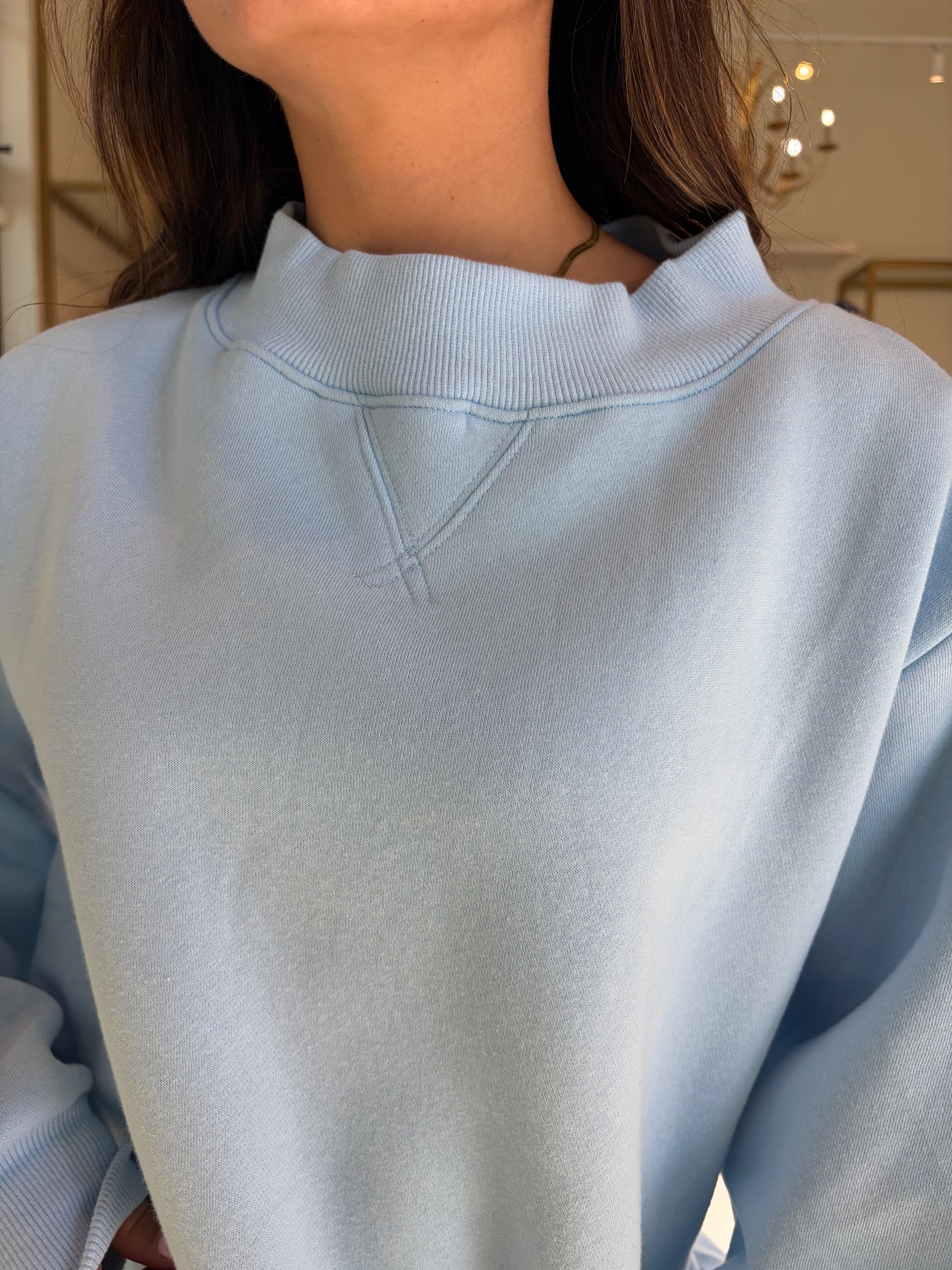 Parker Mockneck Sweatshirt - Carolina Blue