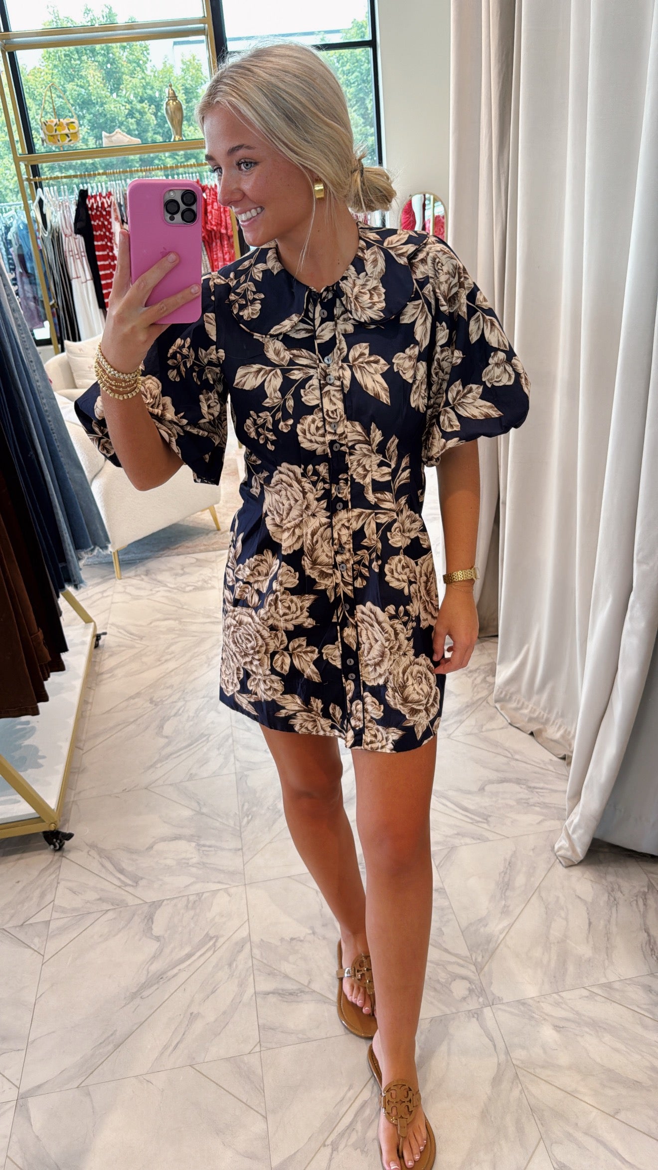 Fall Harvest Mini Dress - Navy