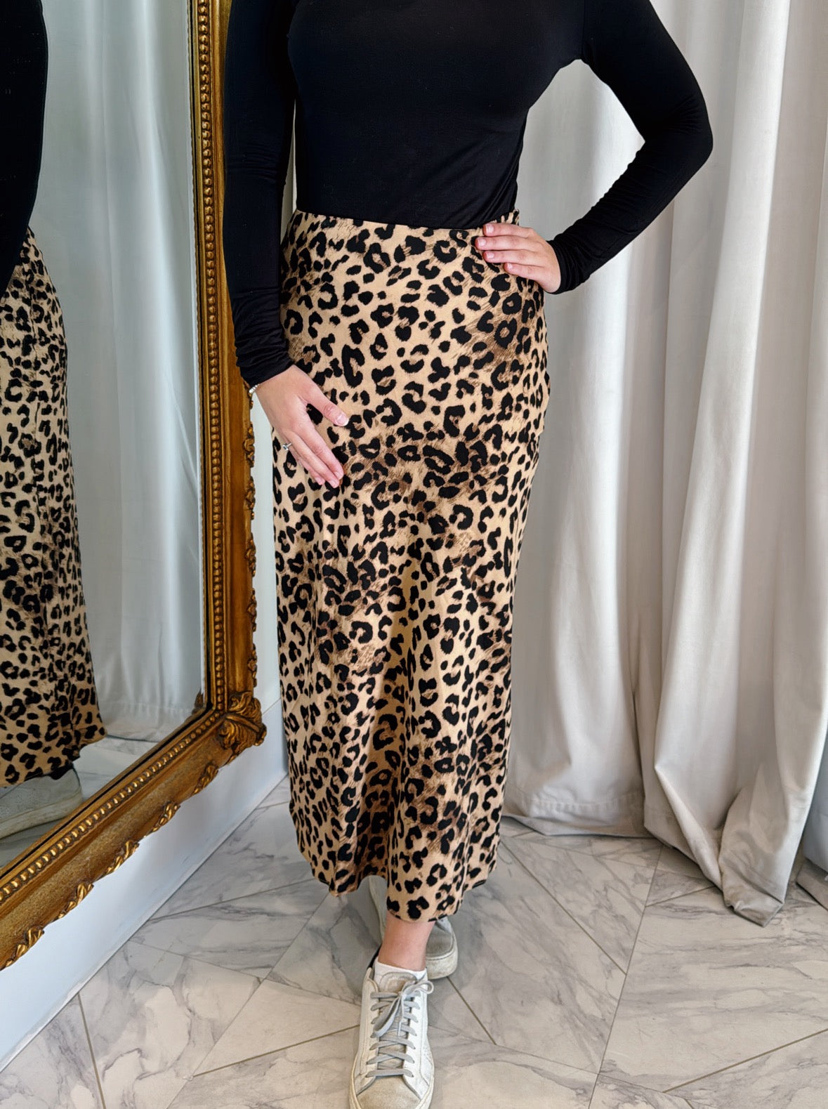 Alexa Midi Skirt - Leopard