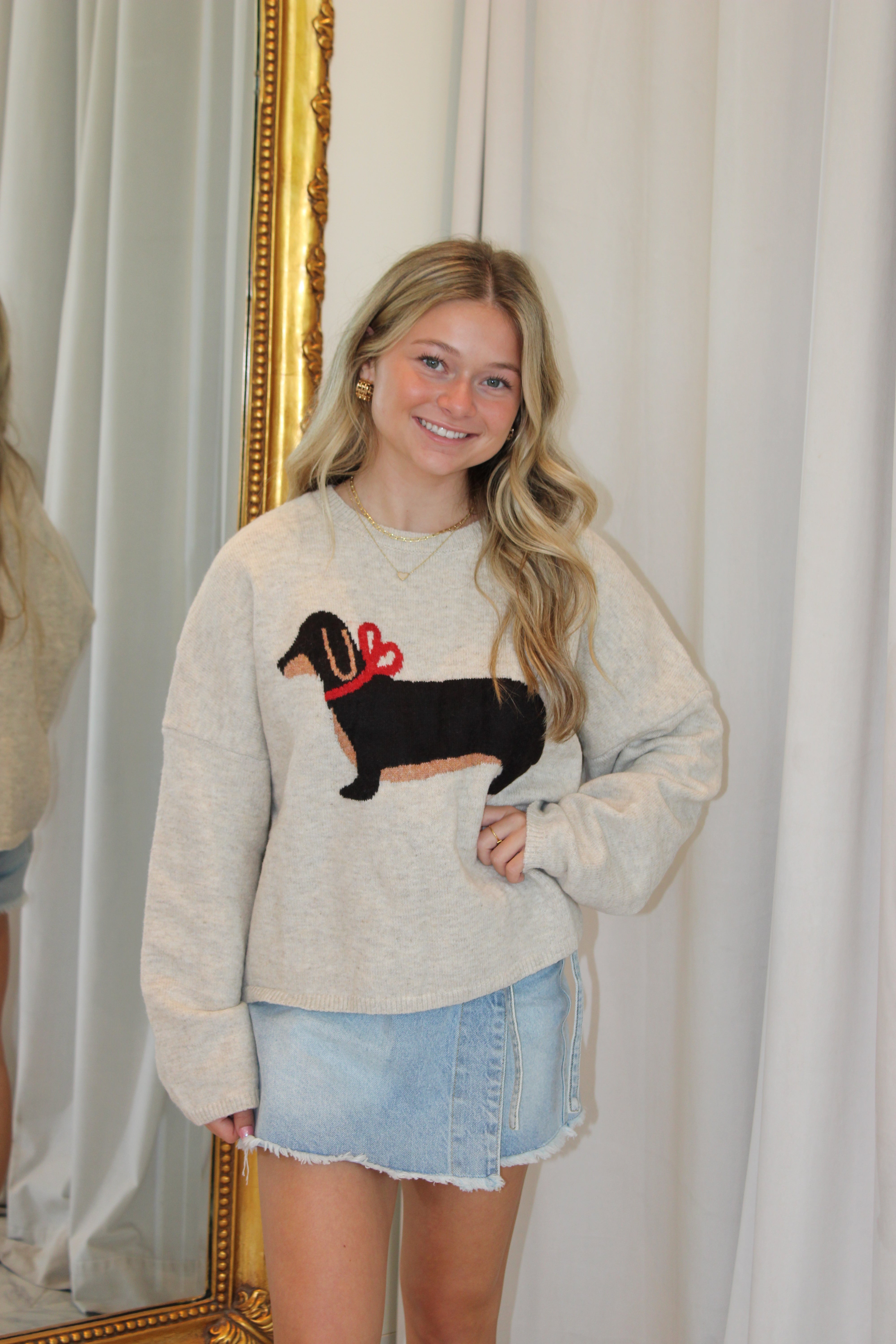 Puppy Love Sweater - Oatmeal