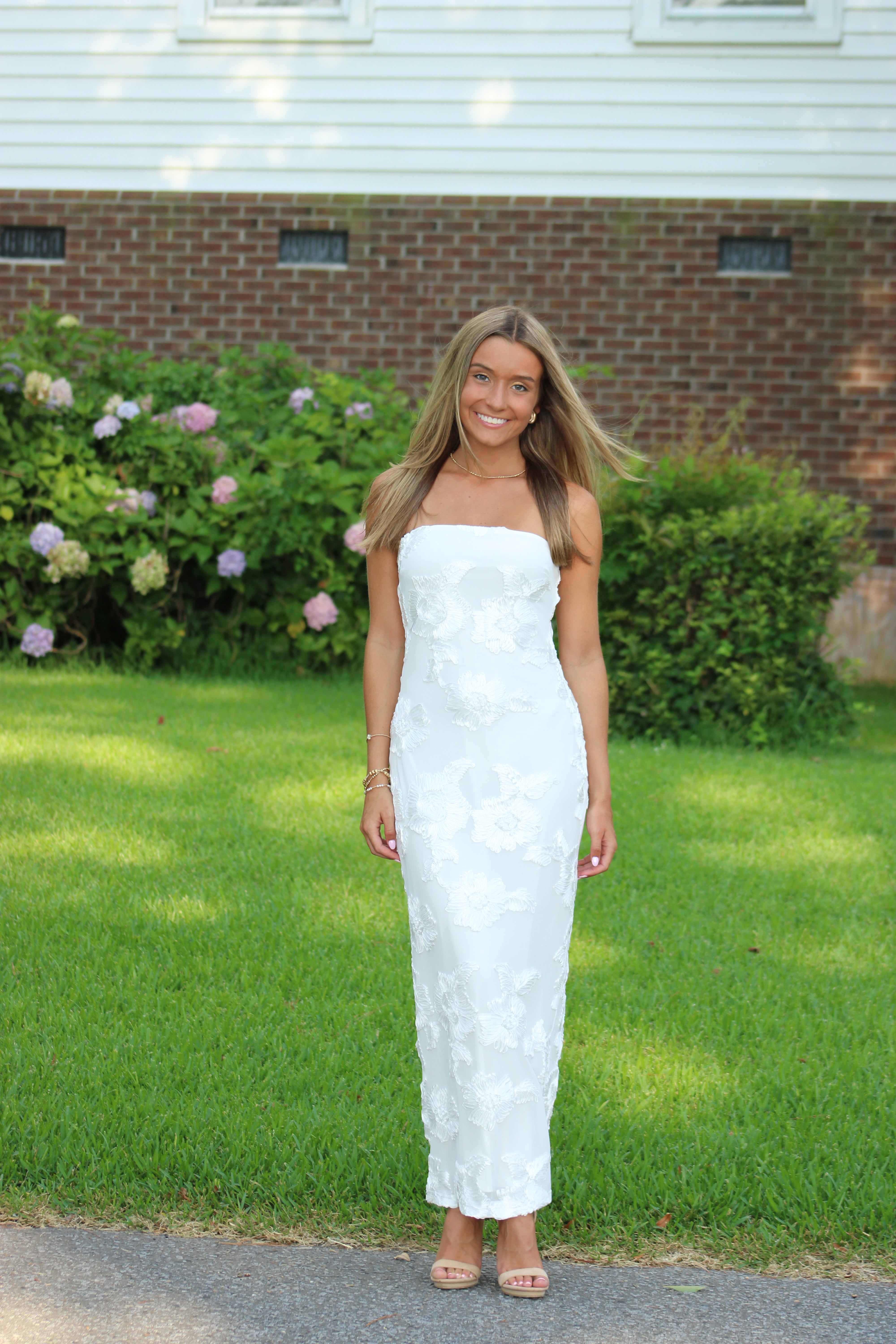Love You Forever Midi Dress - White Floral
