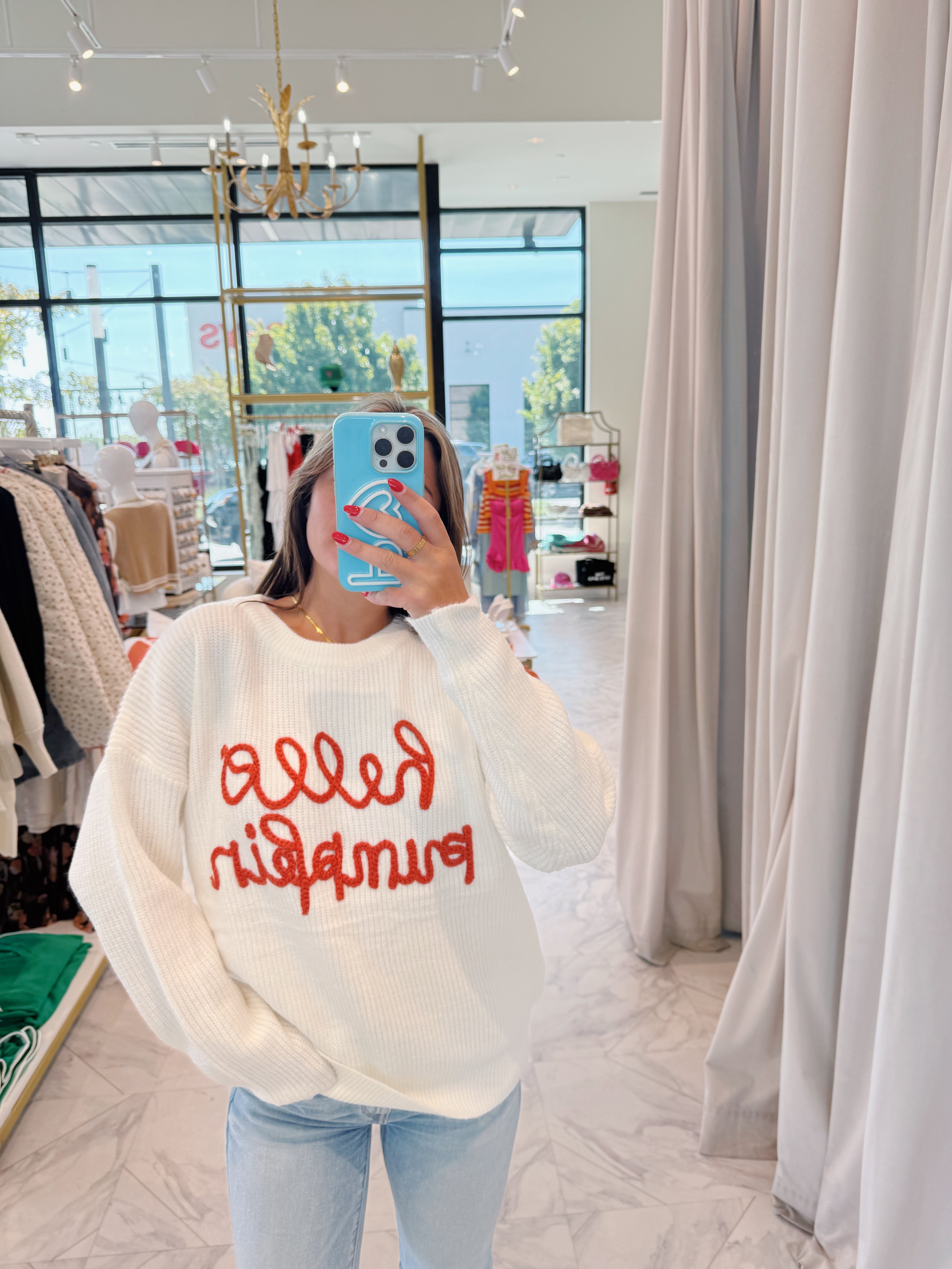 Hello Pumpkin Sweater - Off White