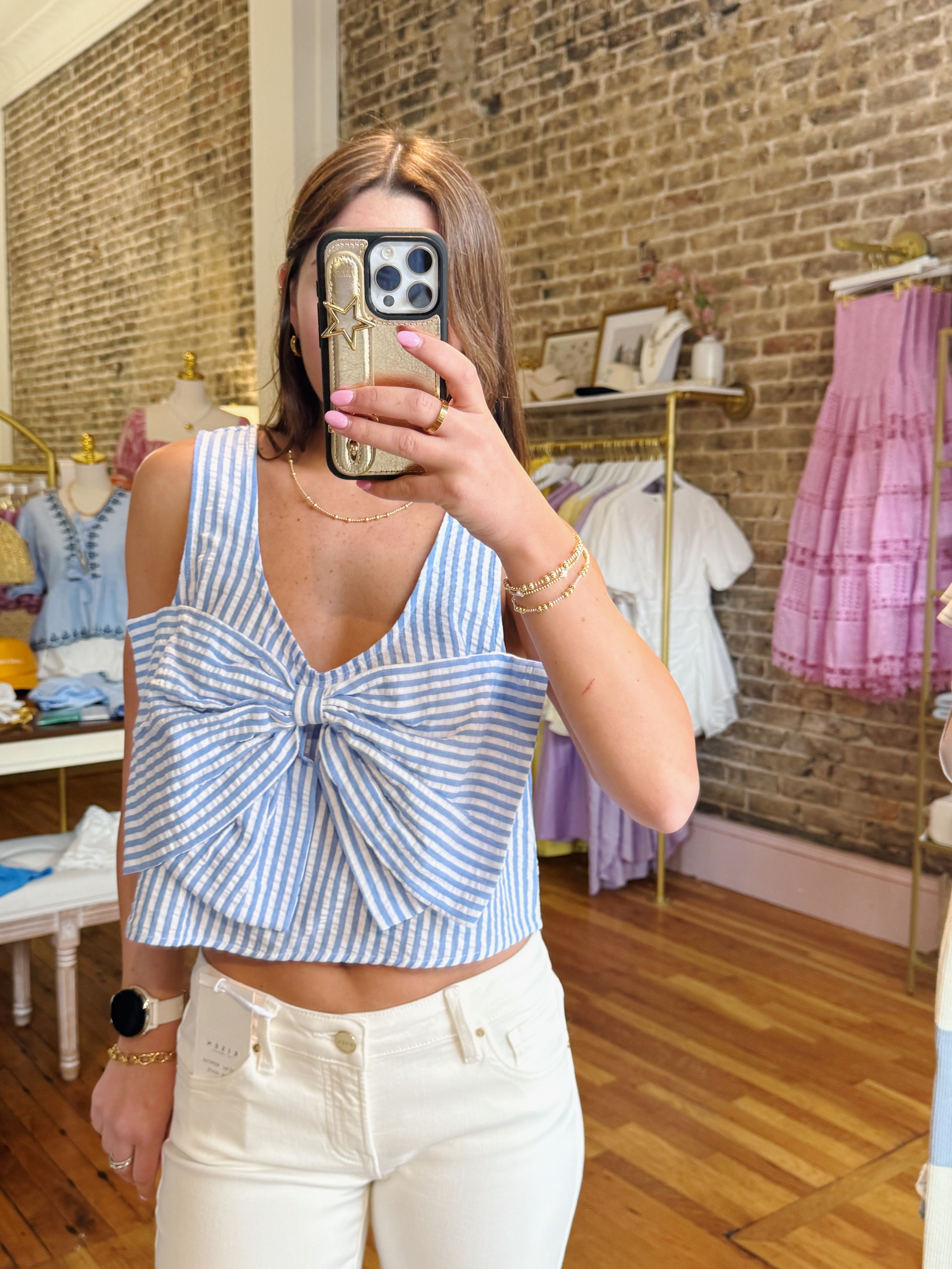 Poolside Top - Blue Gingham