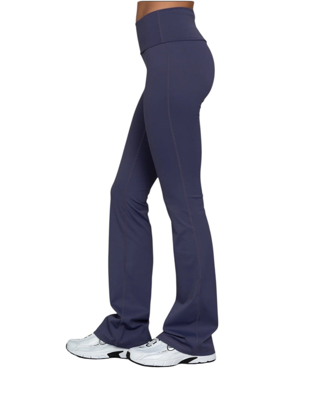 Gold Hinge Essential Foldover Flare Pants - Pale Indigo