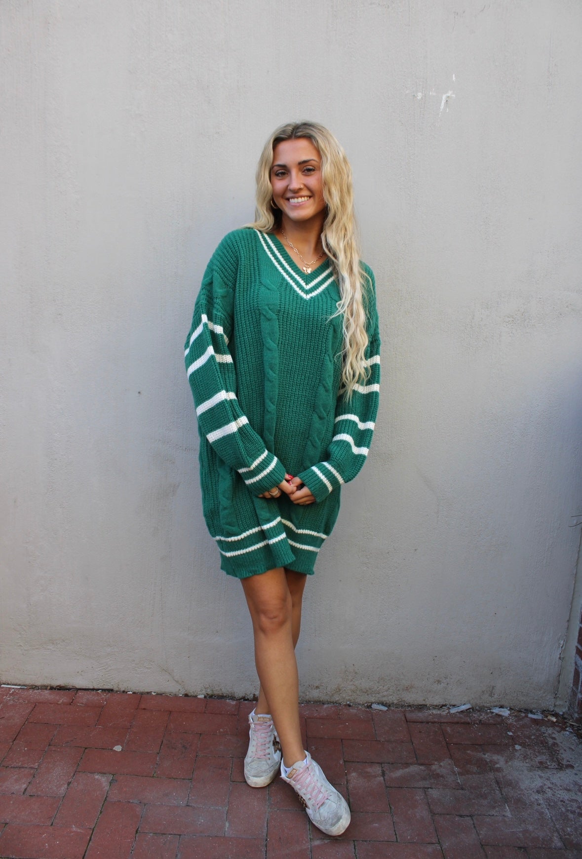 Old School Sweater Dress - Green