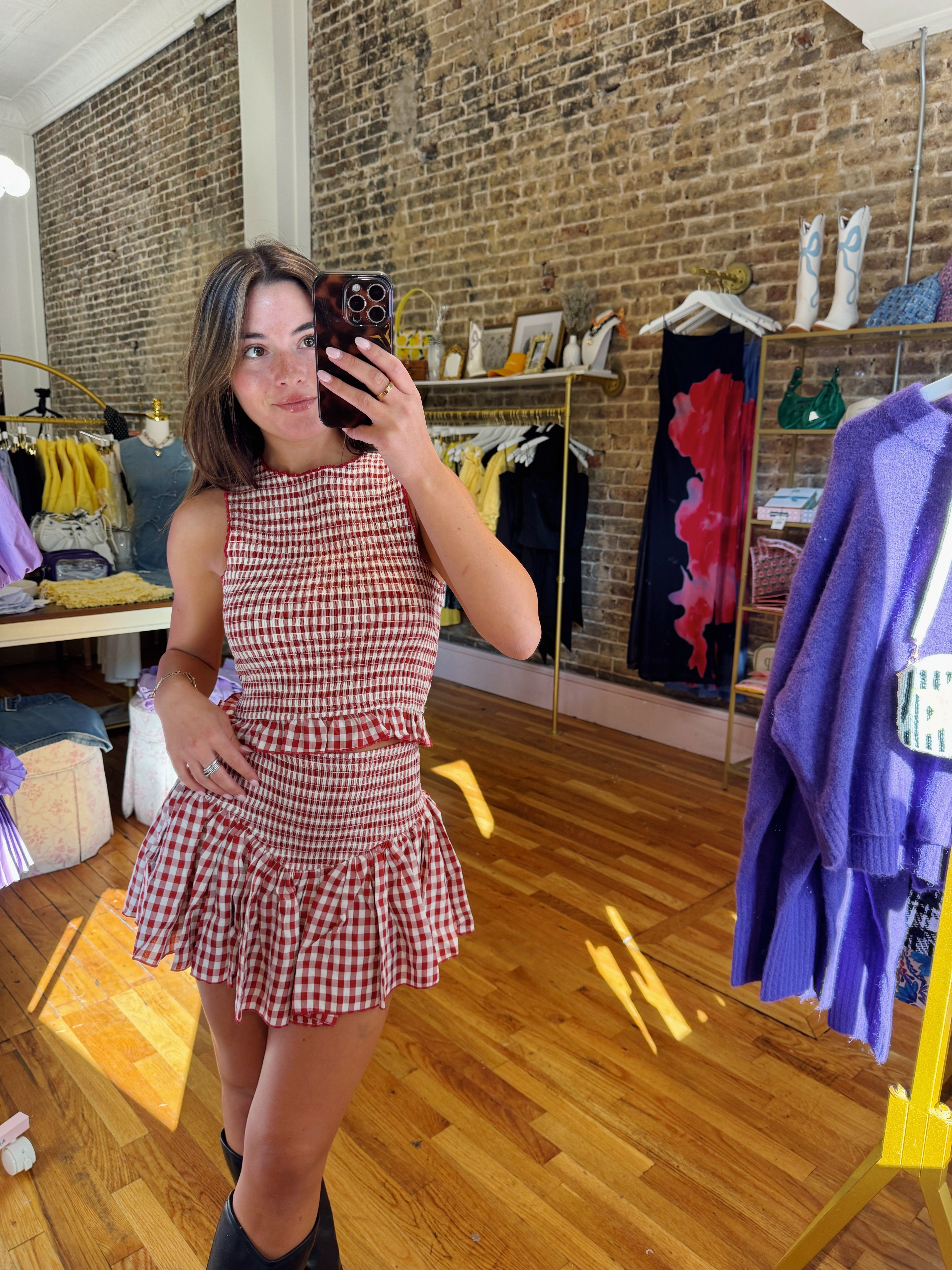 Briley Gingham Set - Red