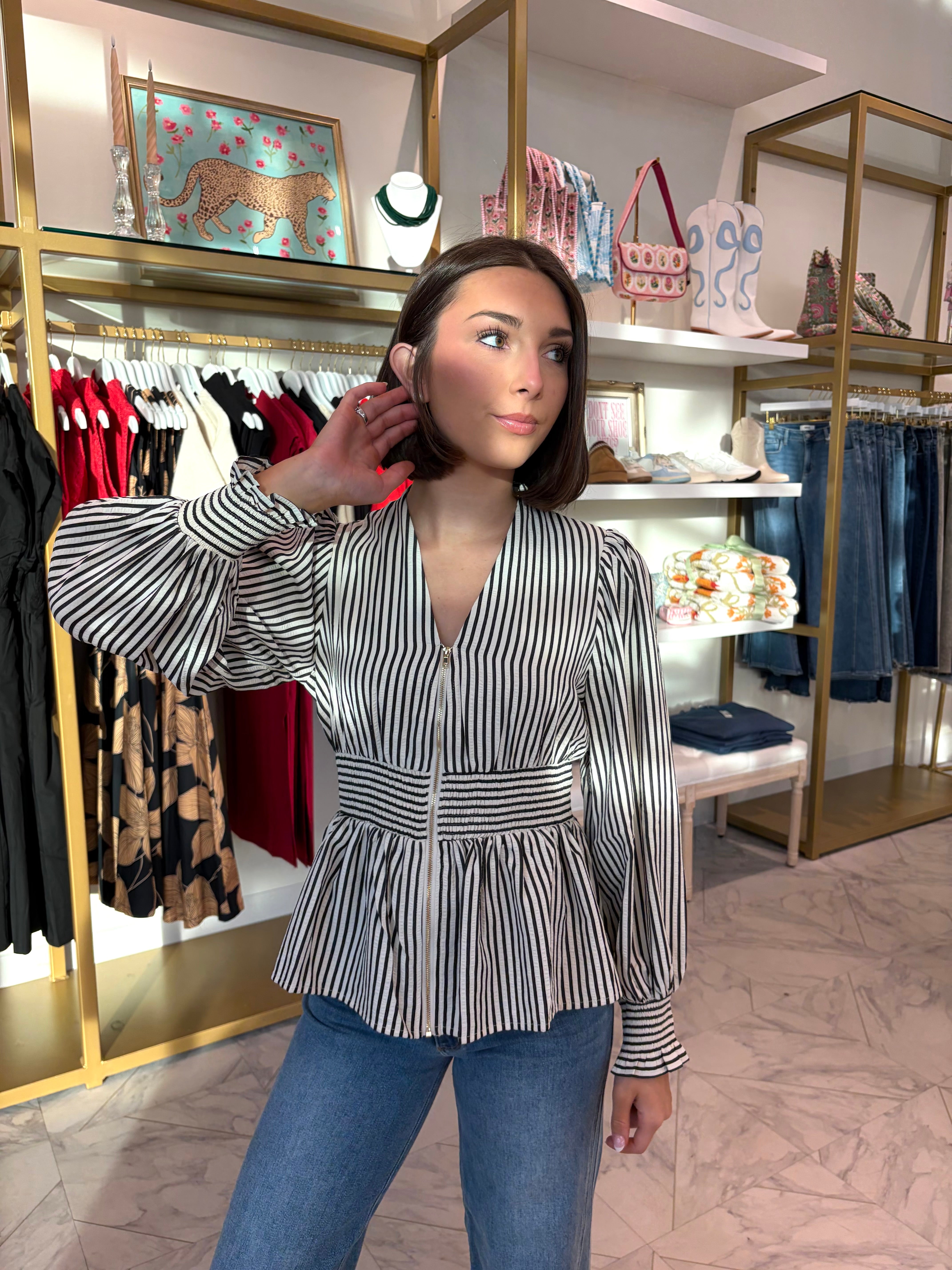 Farah Top - Black Stripe