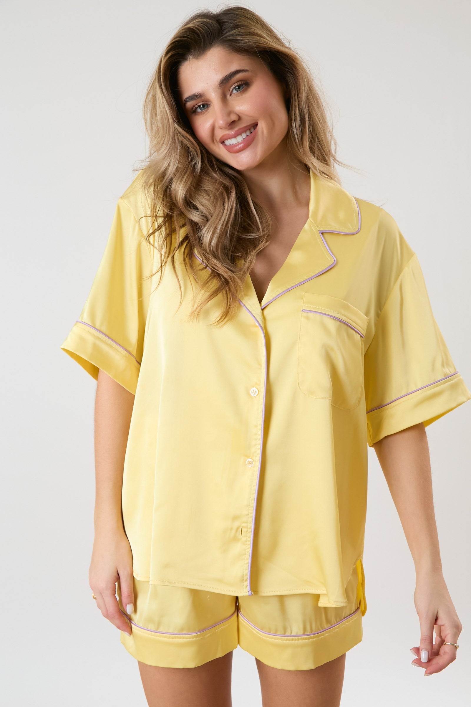 On Cloud Nine Pajama Shorts - Yellow