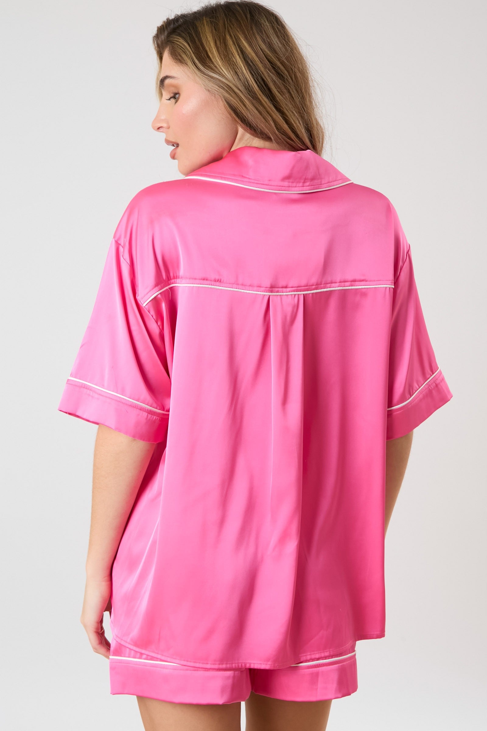 On Cloud Nine Pajama Top - Hot Pink