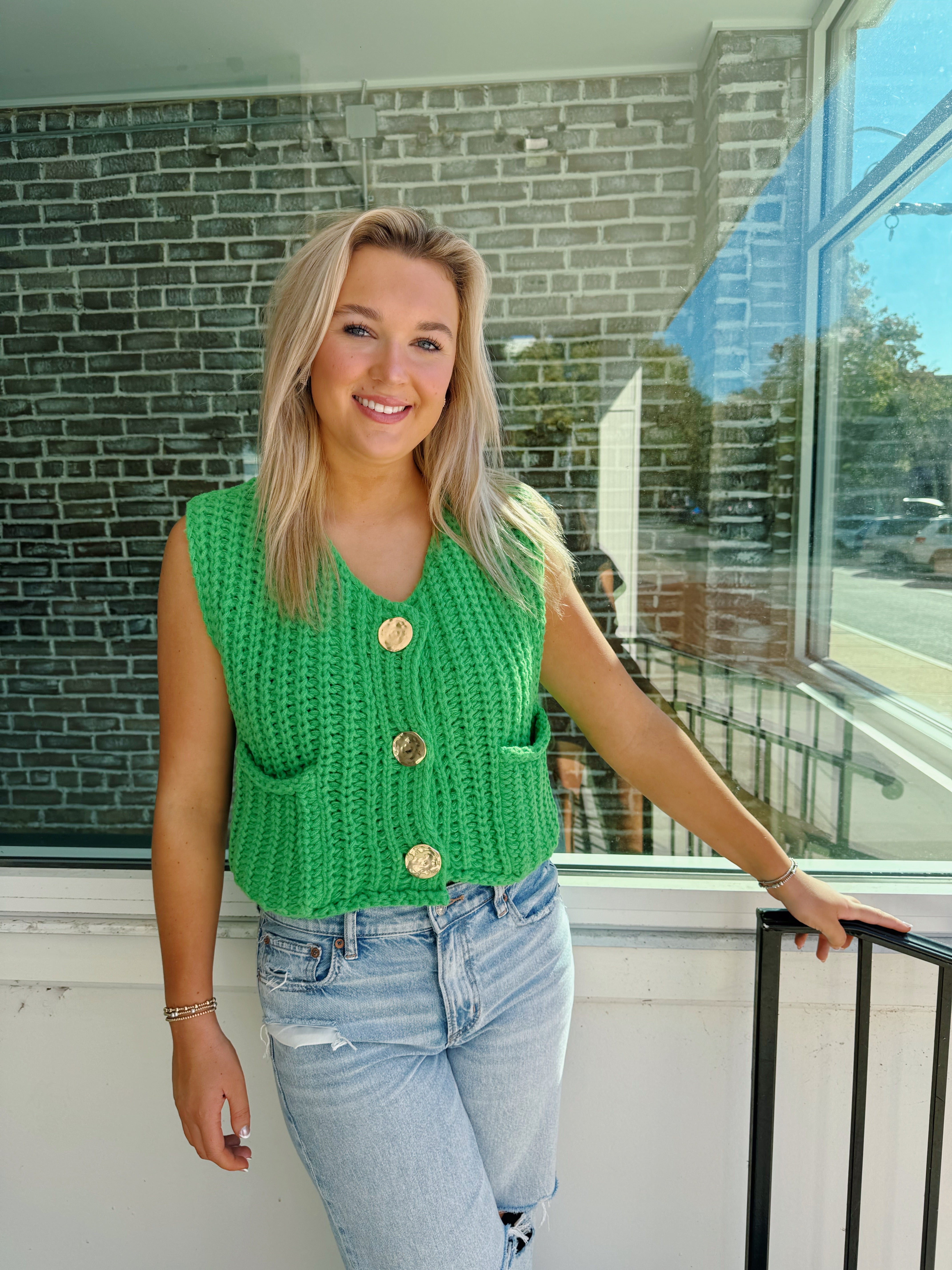 Harlow Sweater Vest - Green