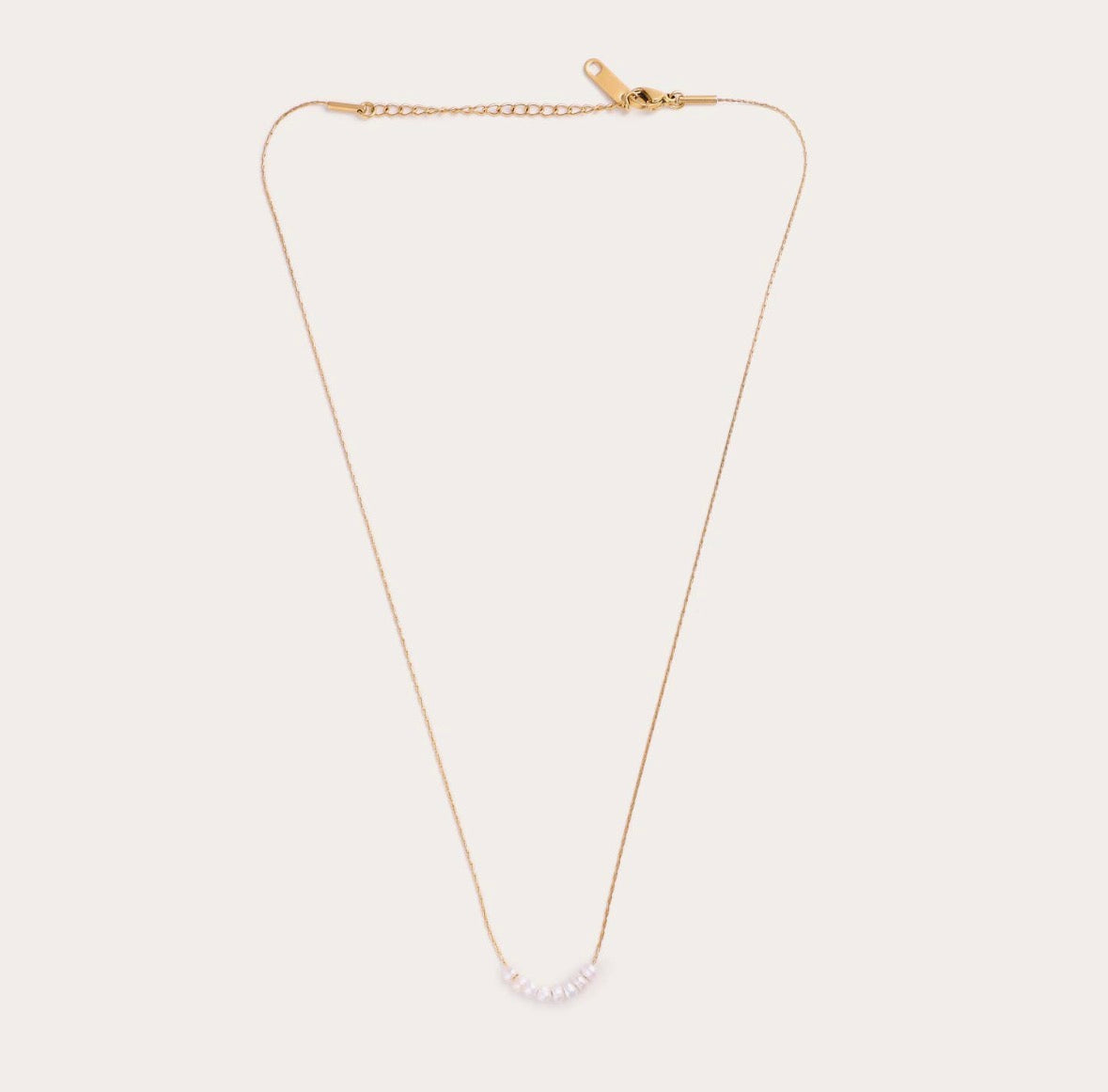 Nina Dainty Pearl Necklace - Gold