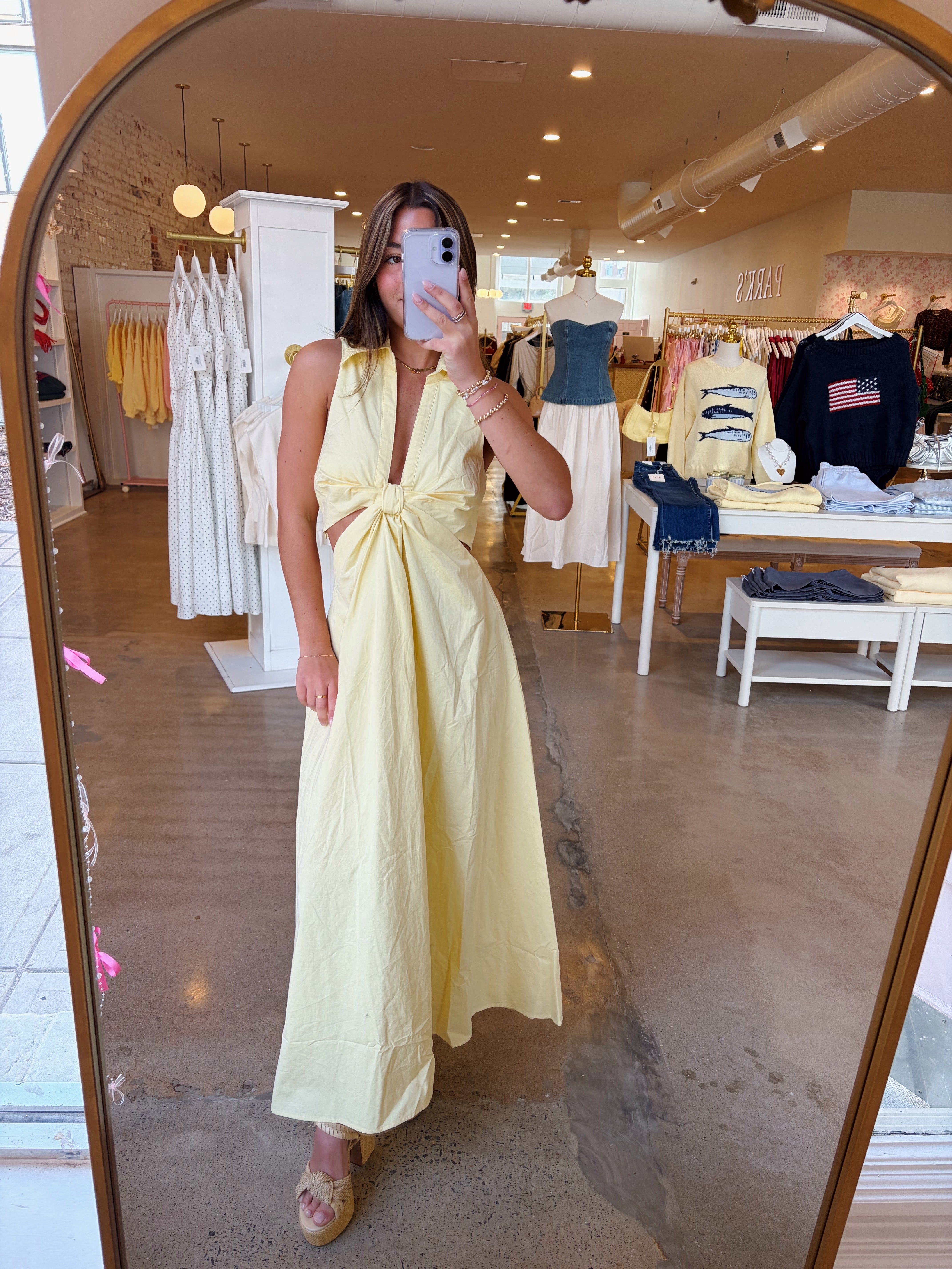 Agatha Midi Dress - Butter Yellow