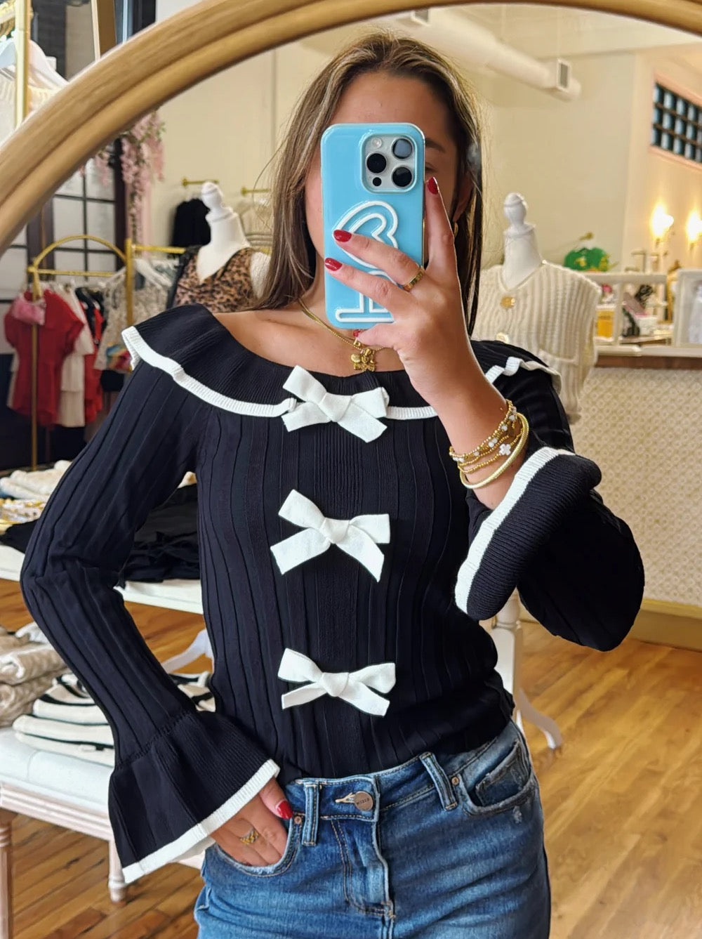 Feeling Thankful Sweater Top - Black