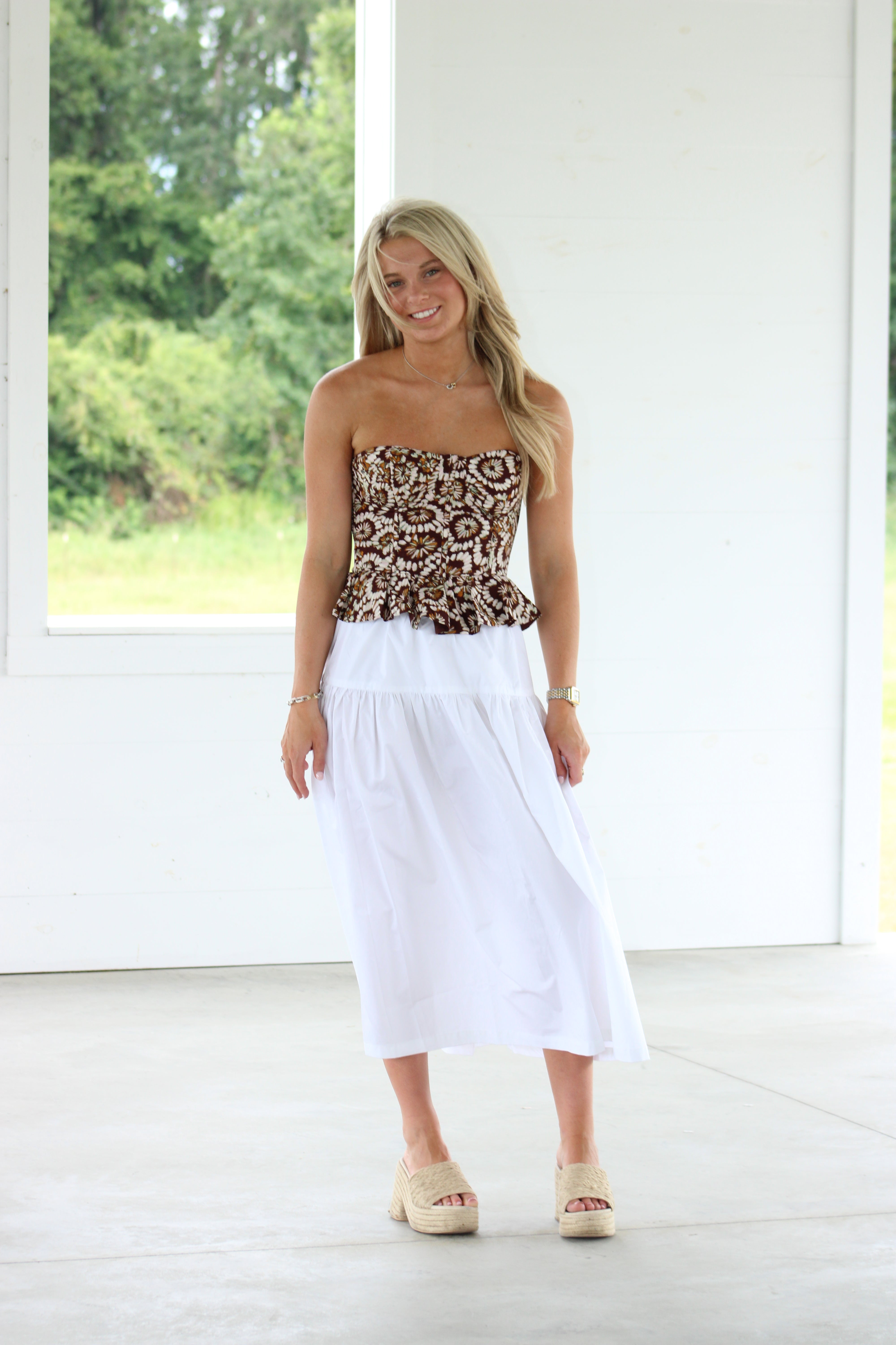 Flirt Alert Top - Brown Floral