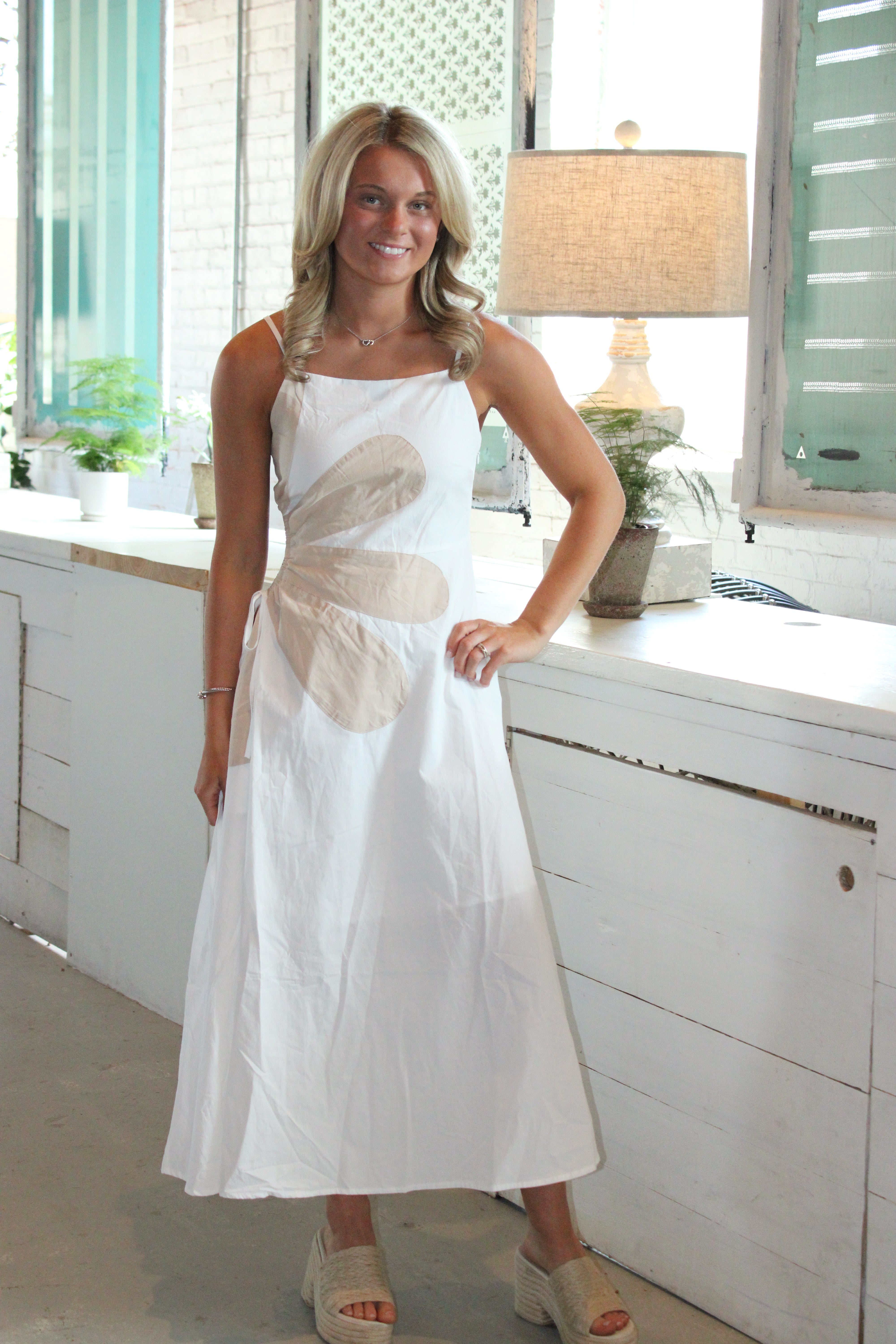 Champagne Coast Midi Dress - Off White