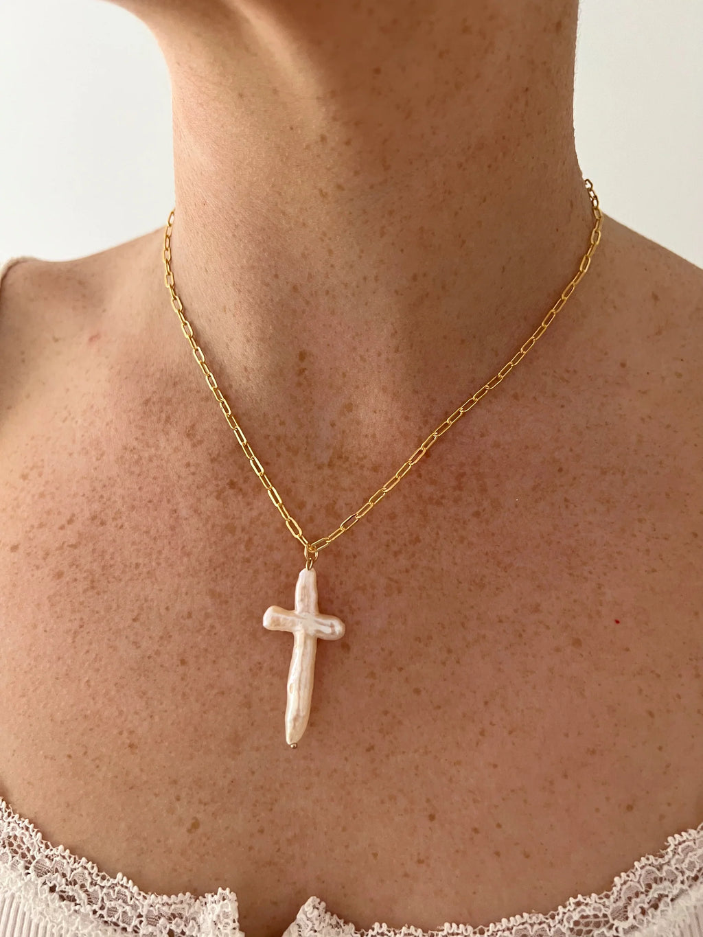 関送込 OHTNYC PEARL CROSS NECKLACE PEARL CROSS NECKLACE – OHTNYC