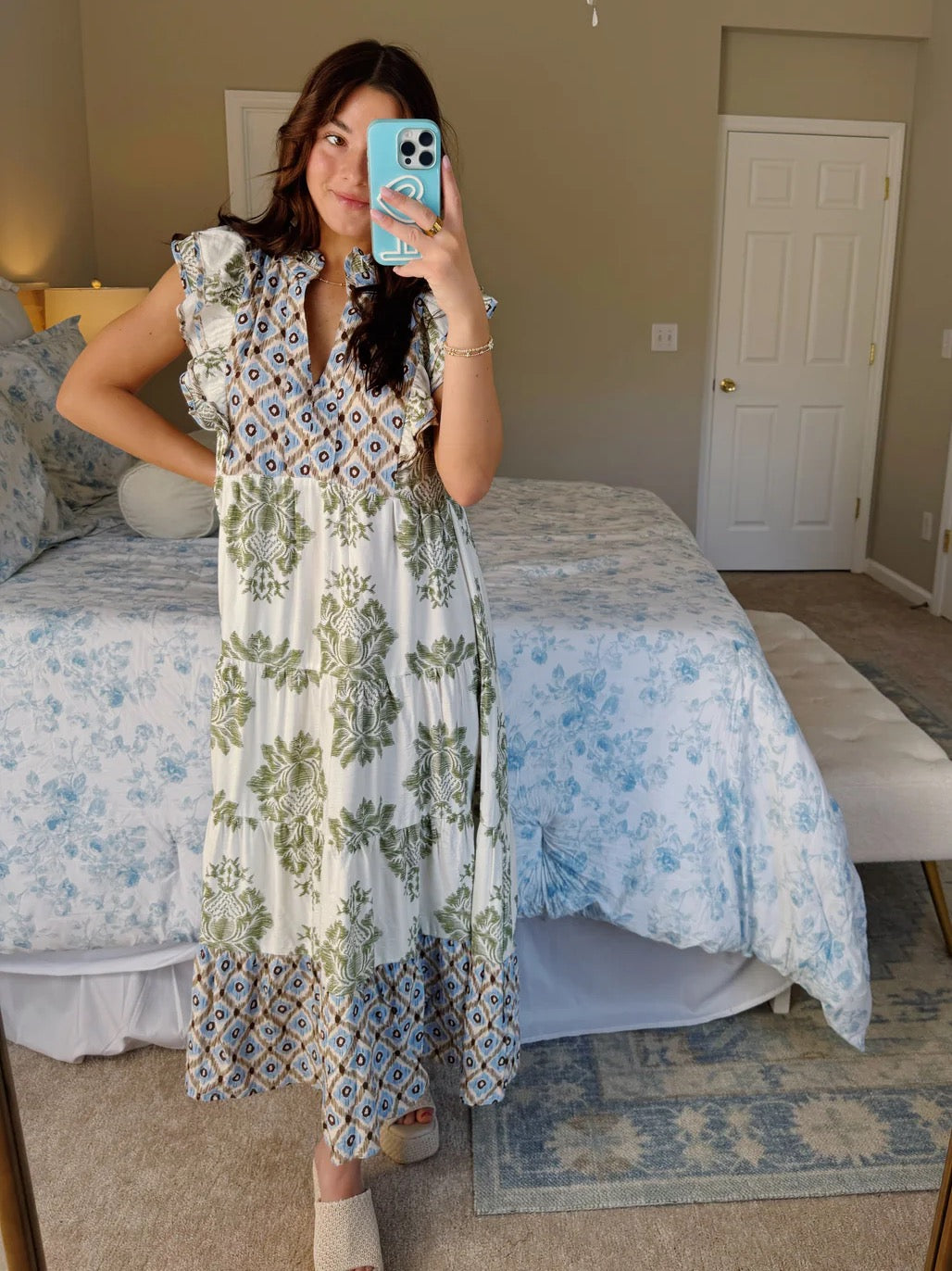 All At Once Maxi Dress - Olive Mix