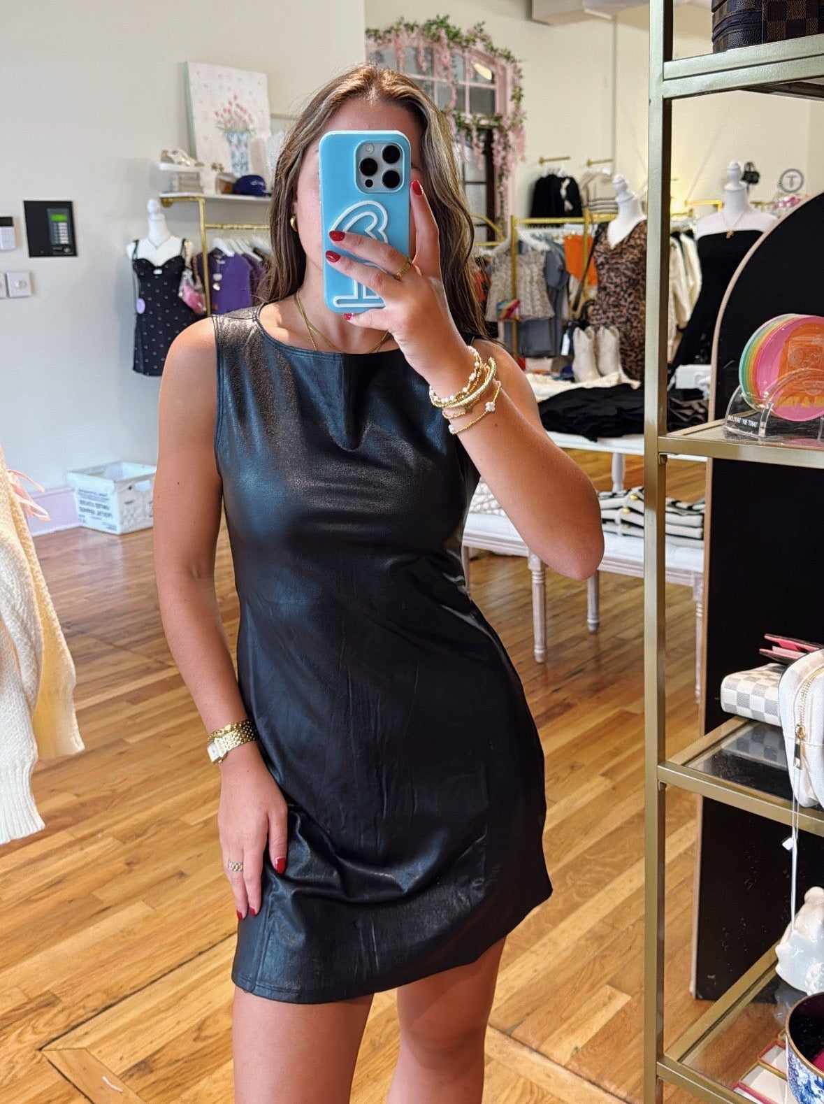 Life's Like This leather Dress - Black