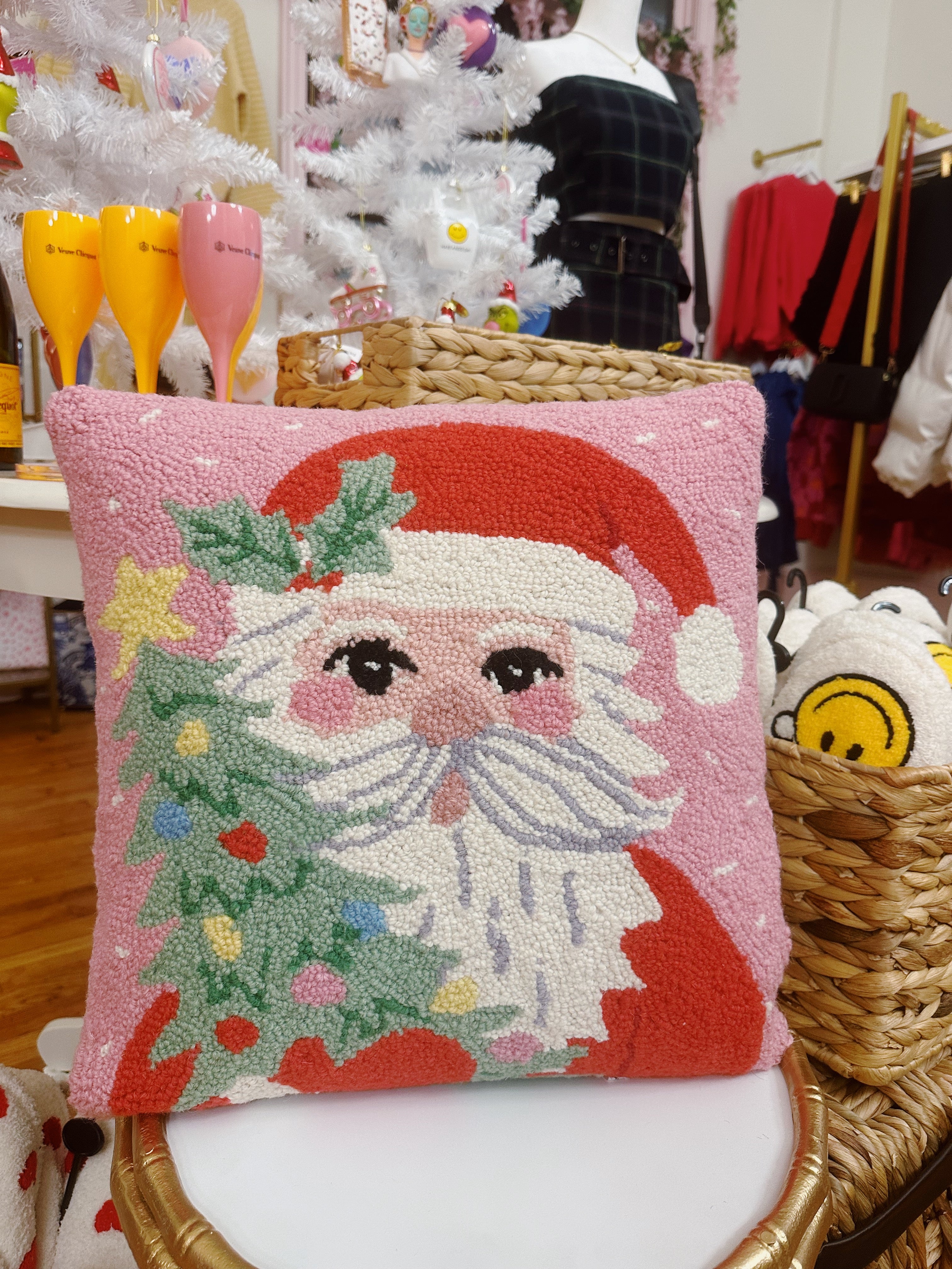Santa Hook Pillow - Pink