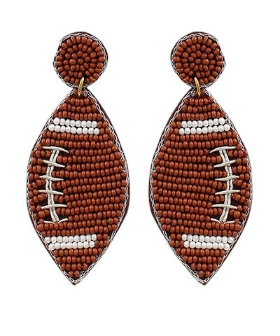 Beaded Football Earrings