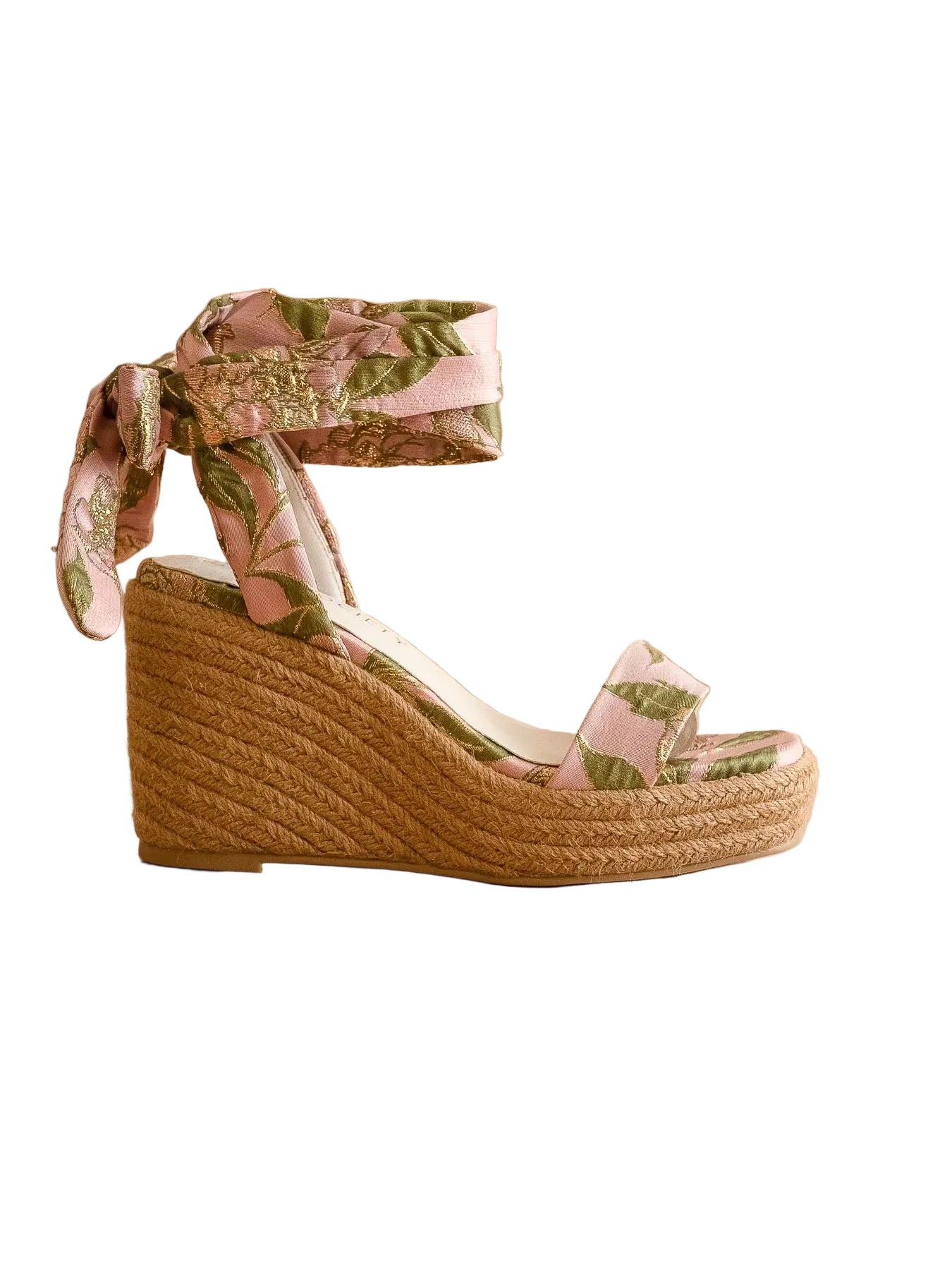 The Oceana Rose Garden Floral Wrap Espadrille Wedge