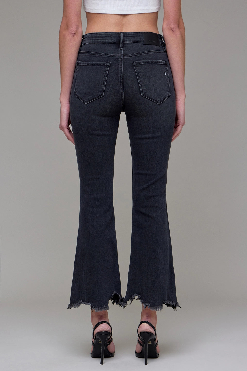 Jenni Cropped Flare Denim - Black