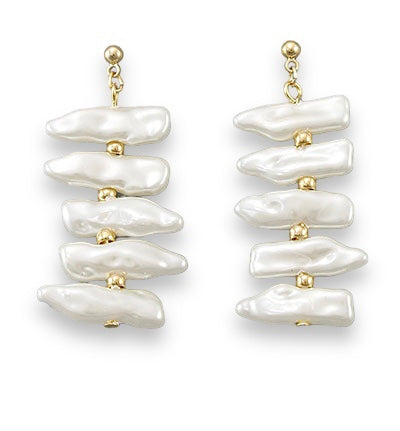 Bar Shell Drop Earrings