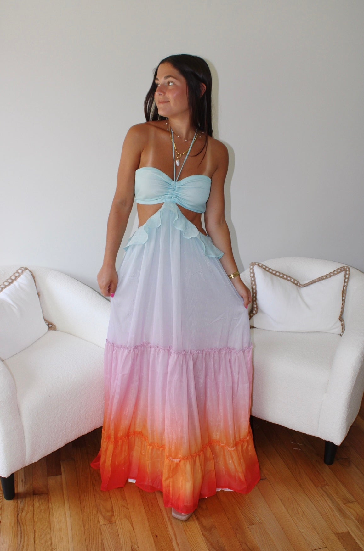 Living In The Moment Maxi Dress - Multicolored