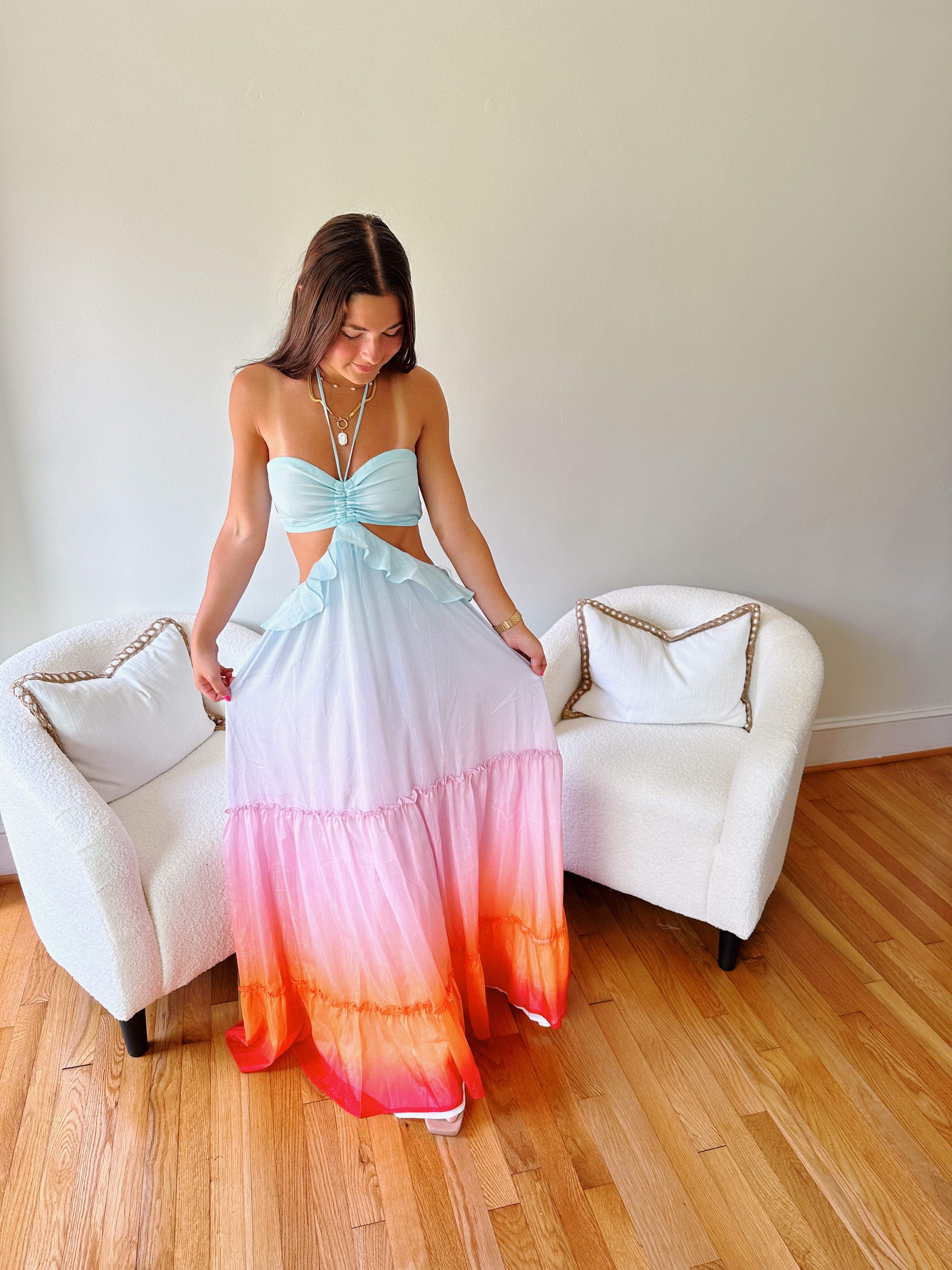 Living In The Moment Maxi Dress - Multicolored