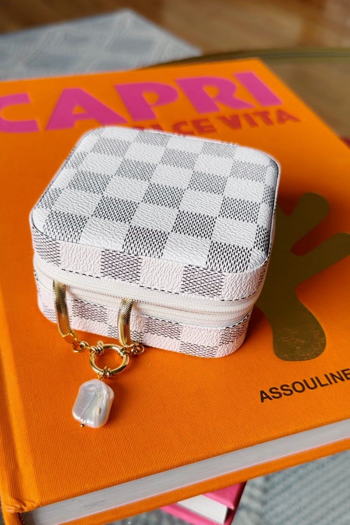 Checkered Travel Jewelry Boxes