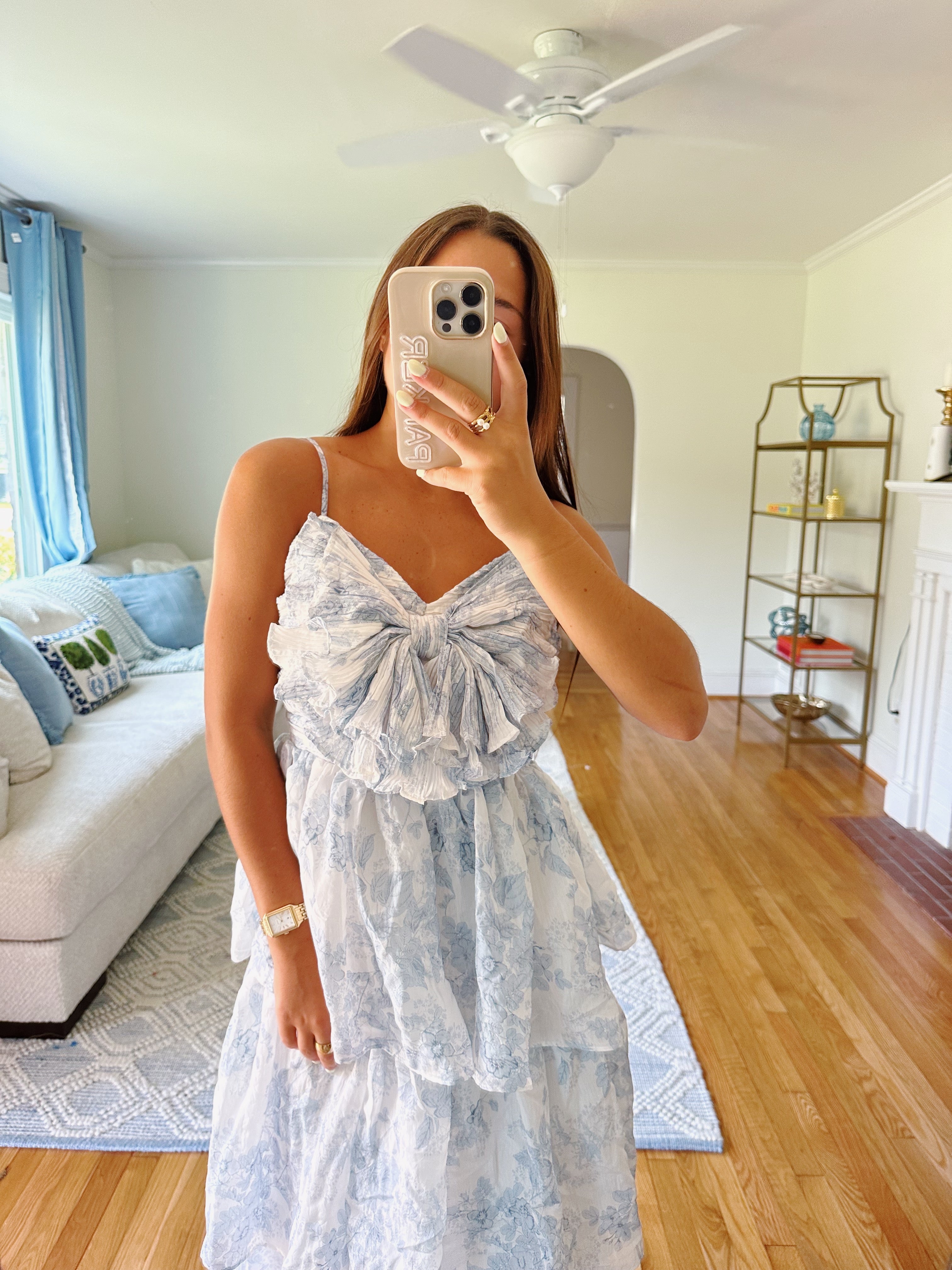 Meant For You Maxi Dress - Blue & White