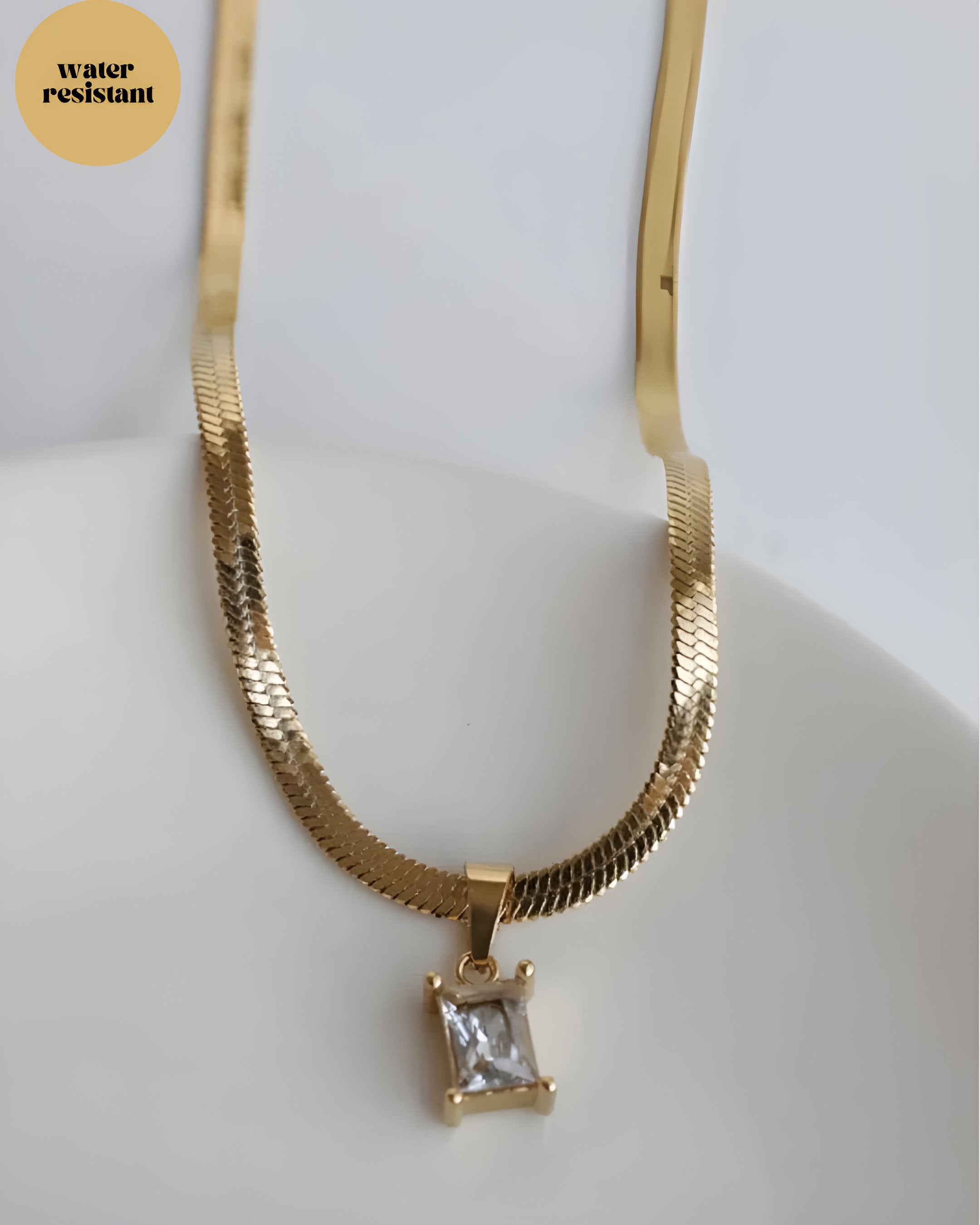 Diamond Necklace - White - Water Resistant