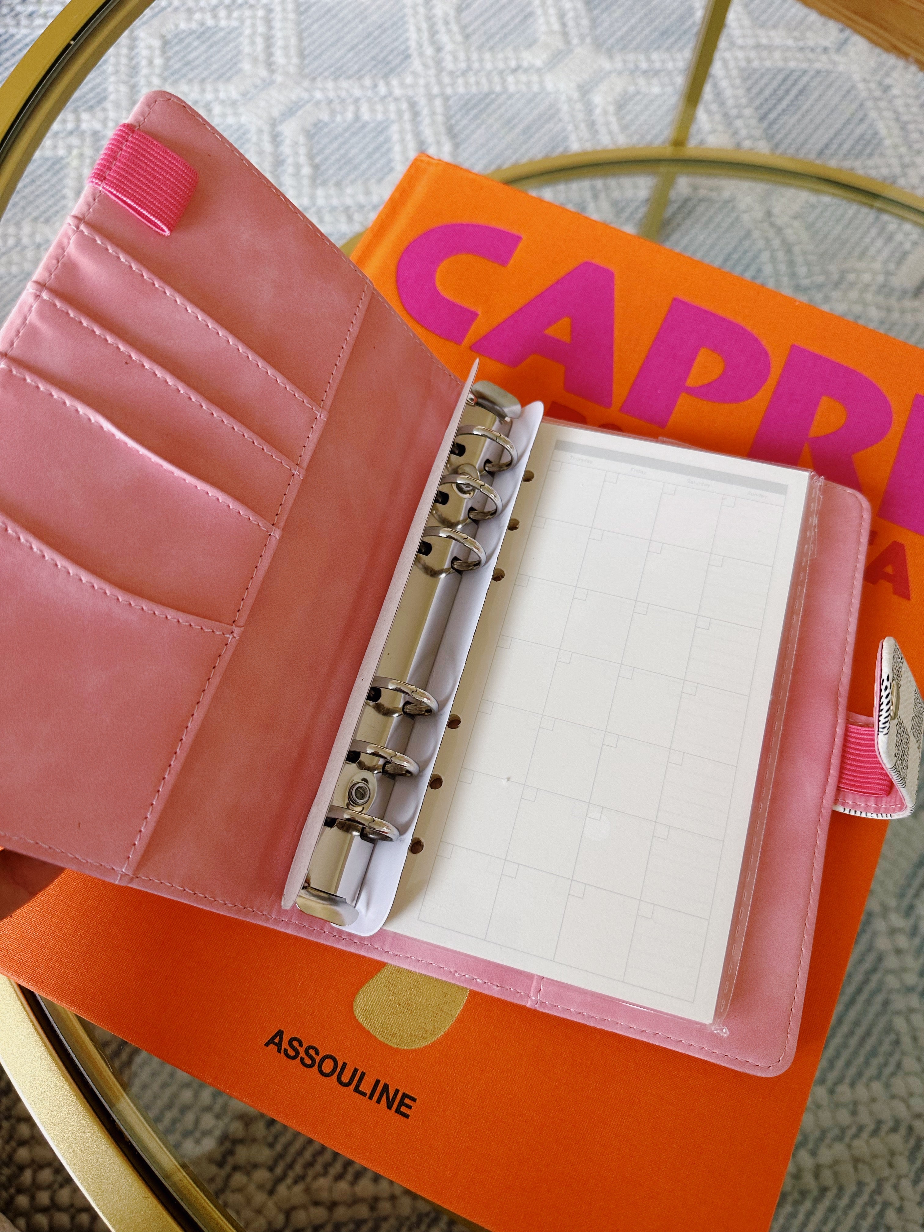 Checkered Notebook Planner - Cream