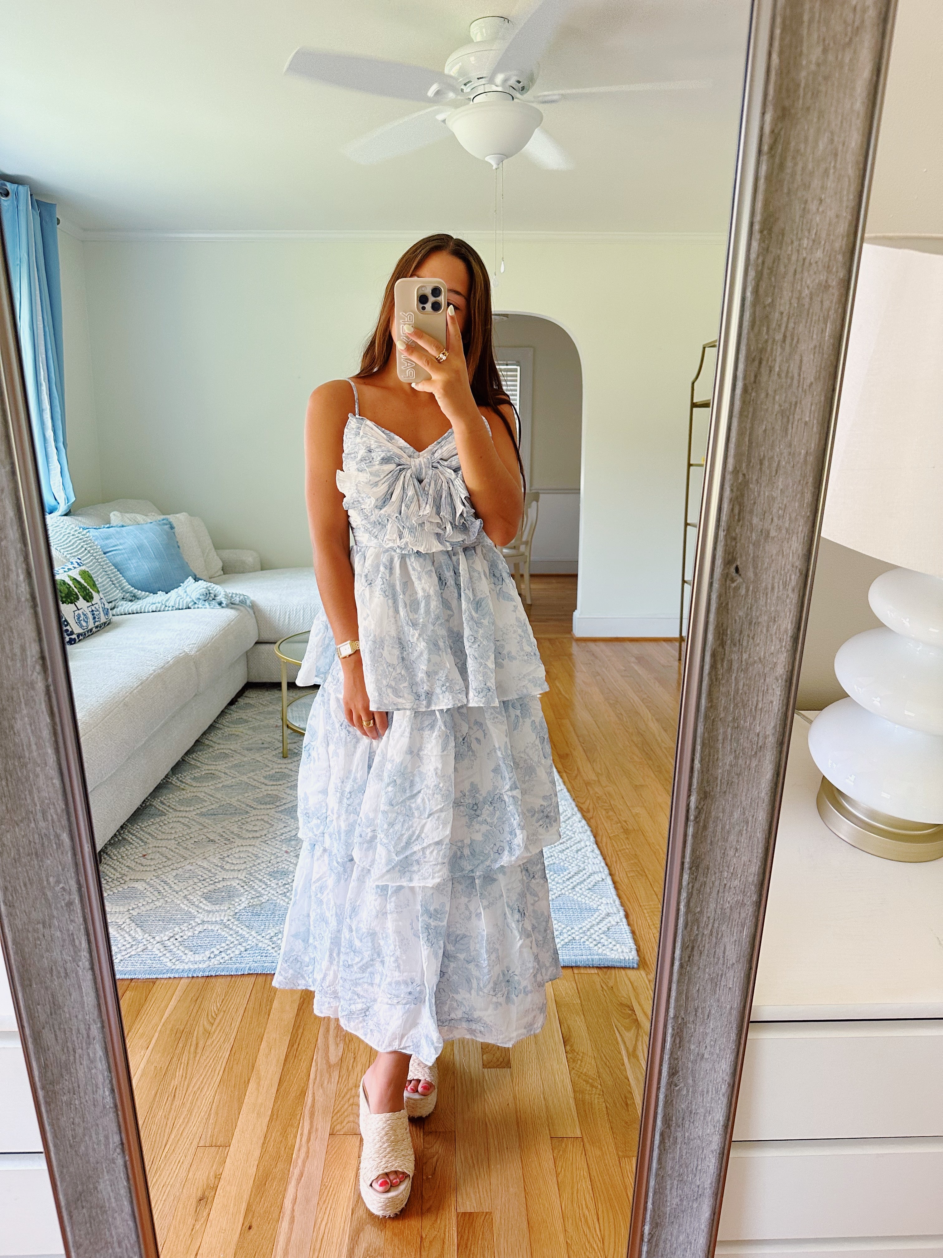 Meant For You Maxi Dress - Blue & White