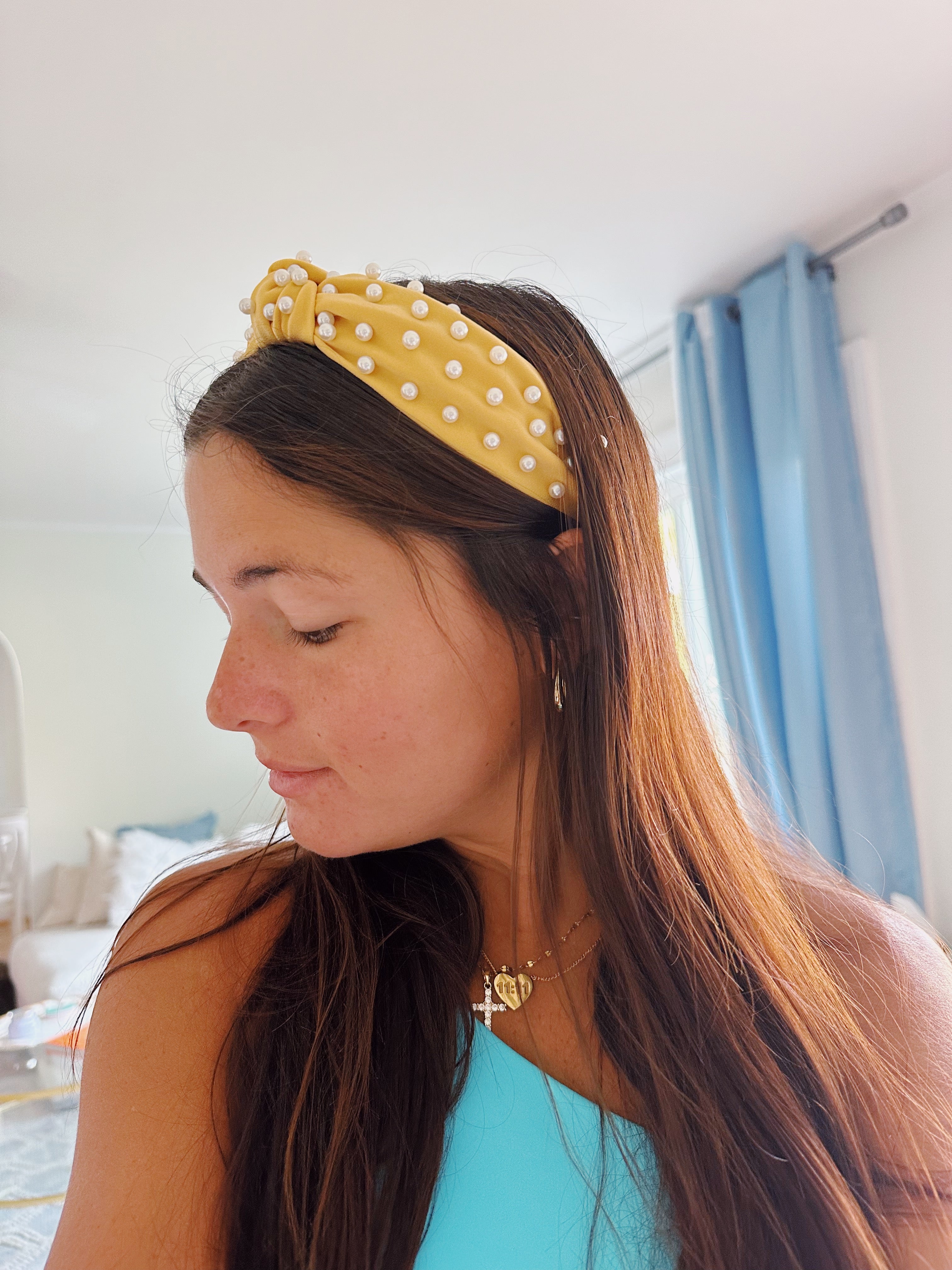 Pearl Studded Headband - Gold