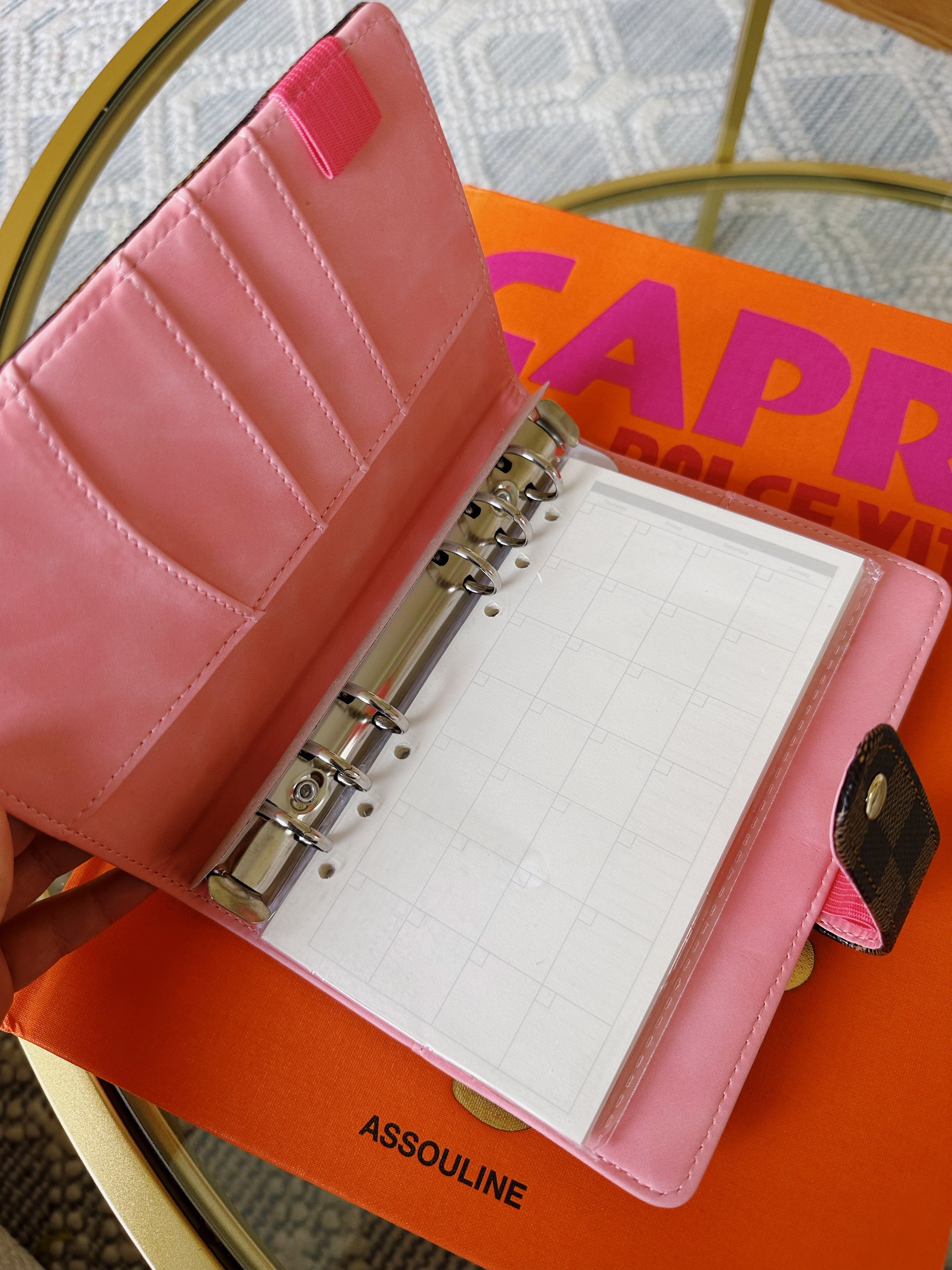 Checkered Notebook Planner - Brown