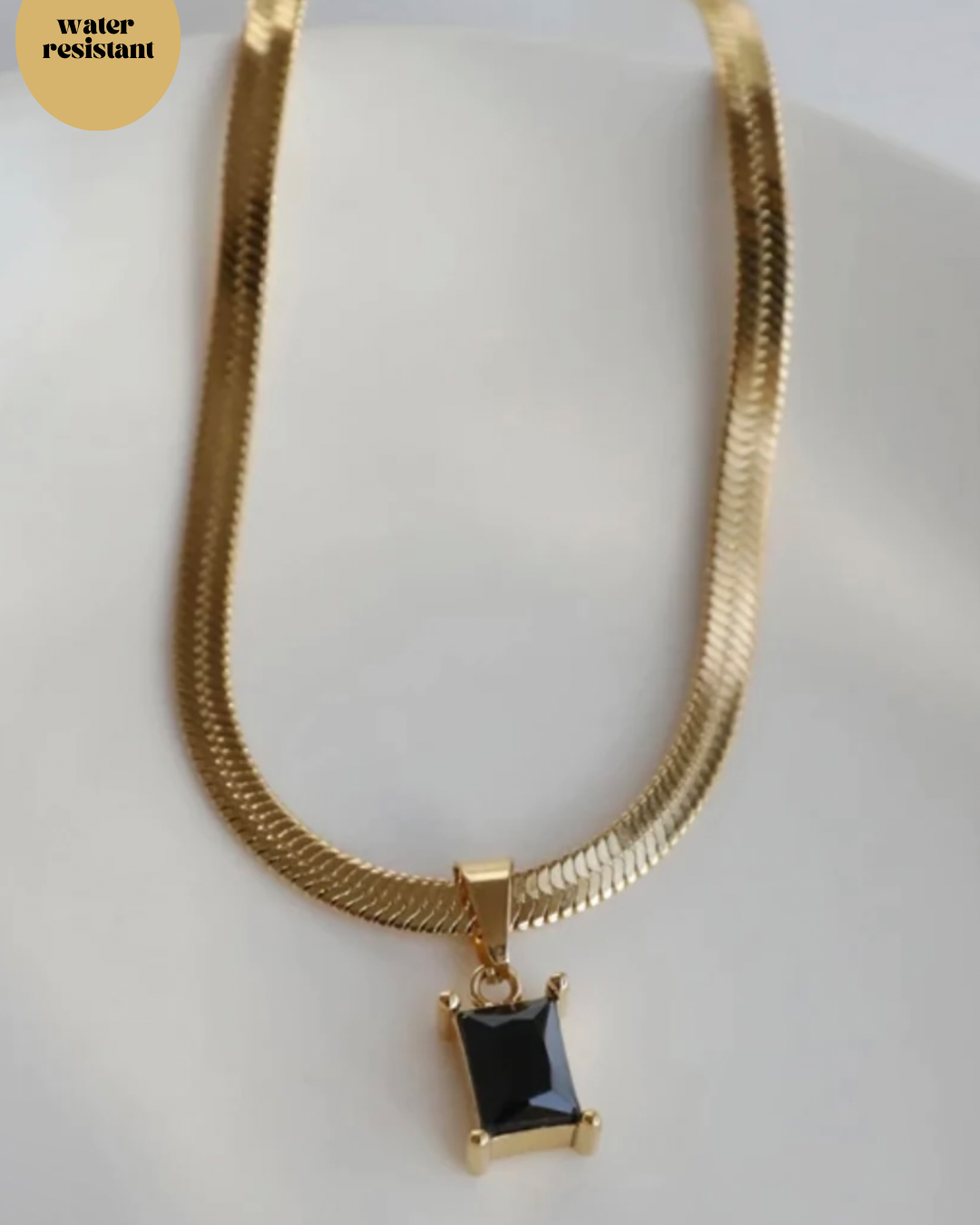 Diamond Necklace - Black - Water Resistant