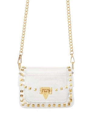 Gold studded clear game day crossbody hotsell IN STOCK ships in 1-3 days