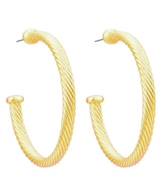 Ace Cable Hoops - Gold