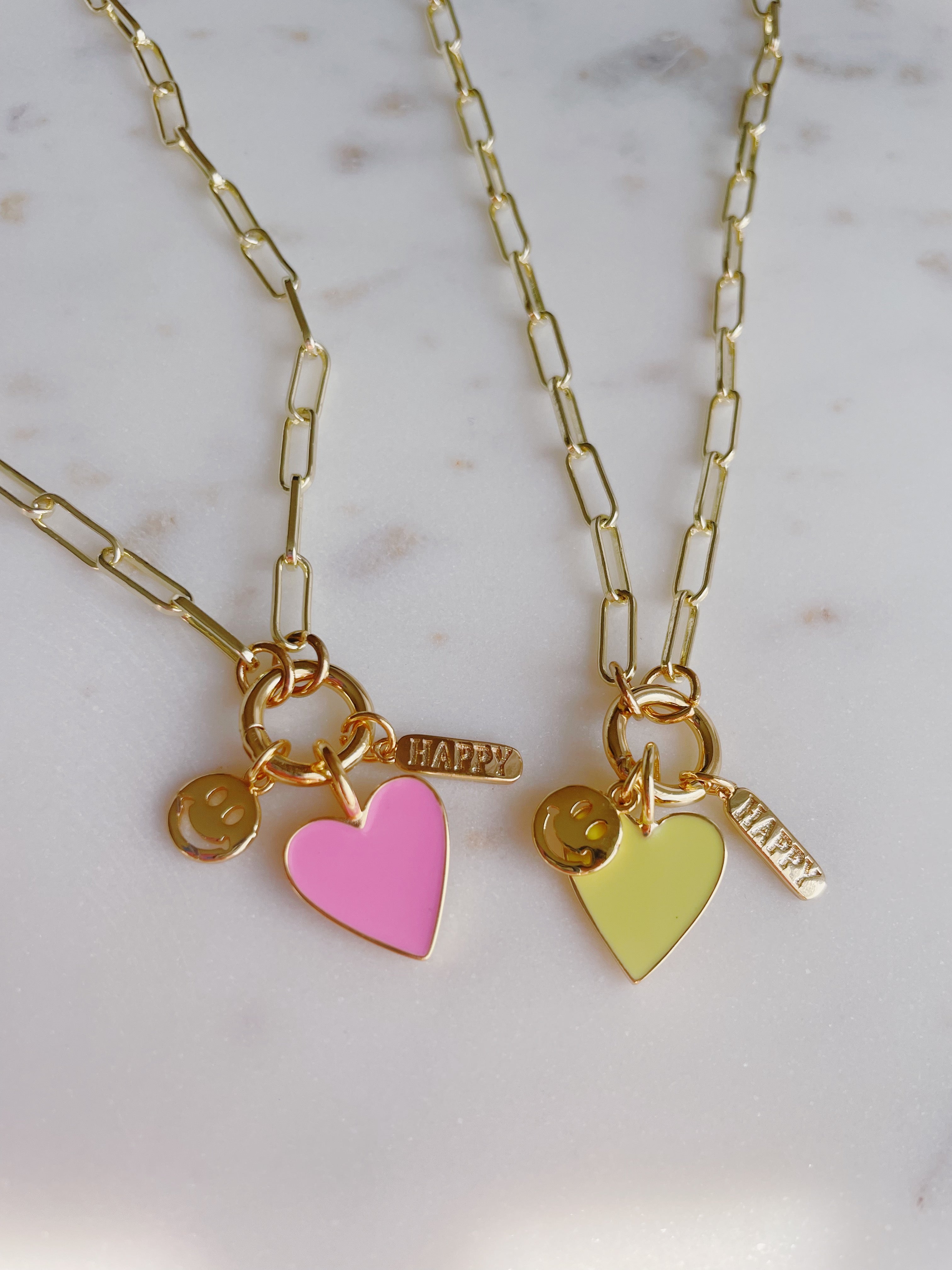 Happy Heart Cluster Necklace