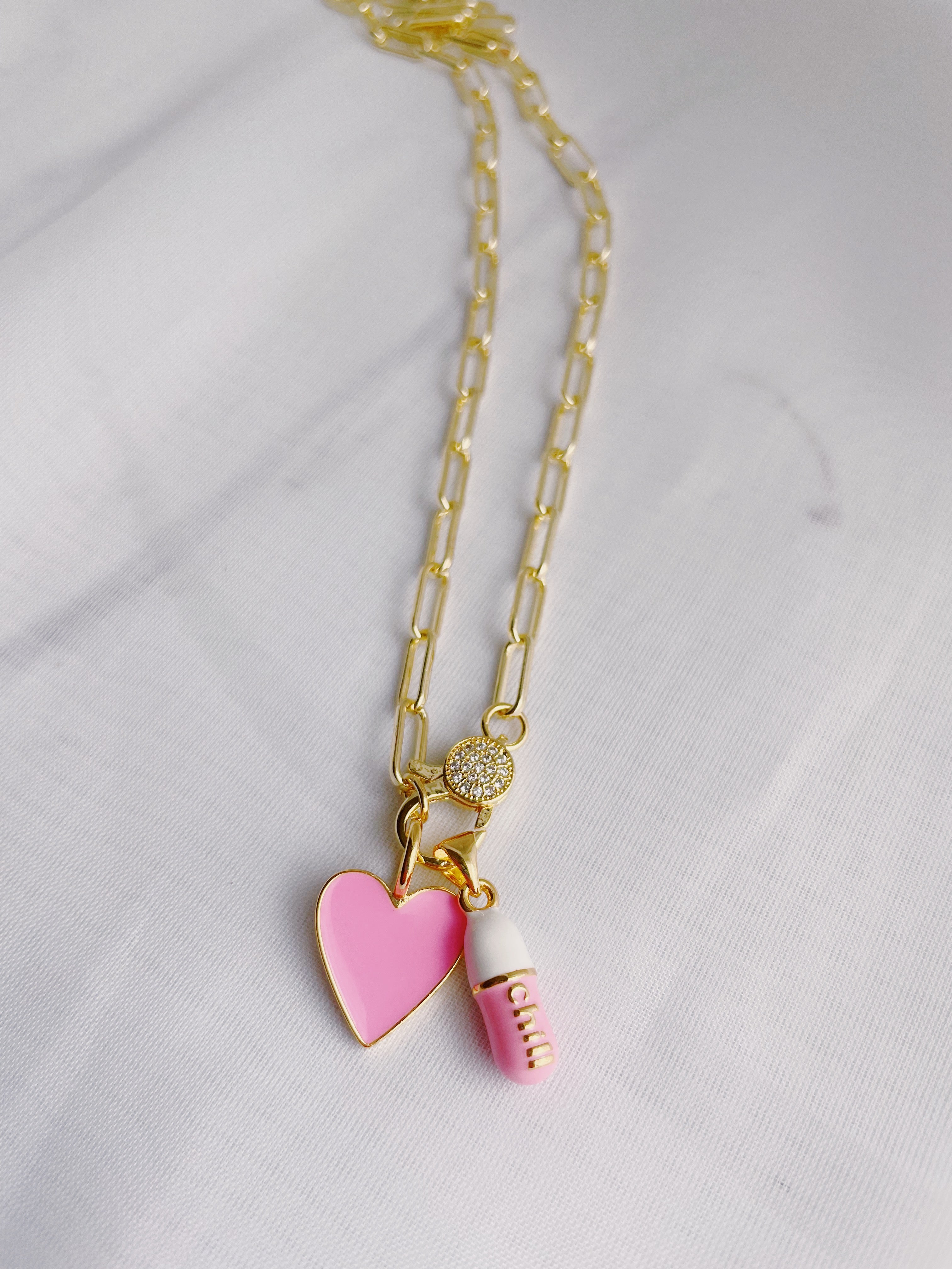 Mini Chilled Heart Cluster Necklace