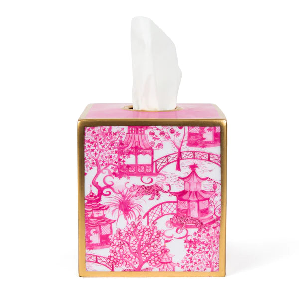 Garden Party Tissue Box - Pink & White